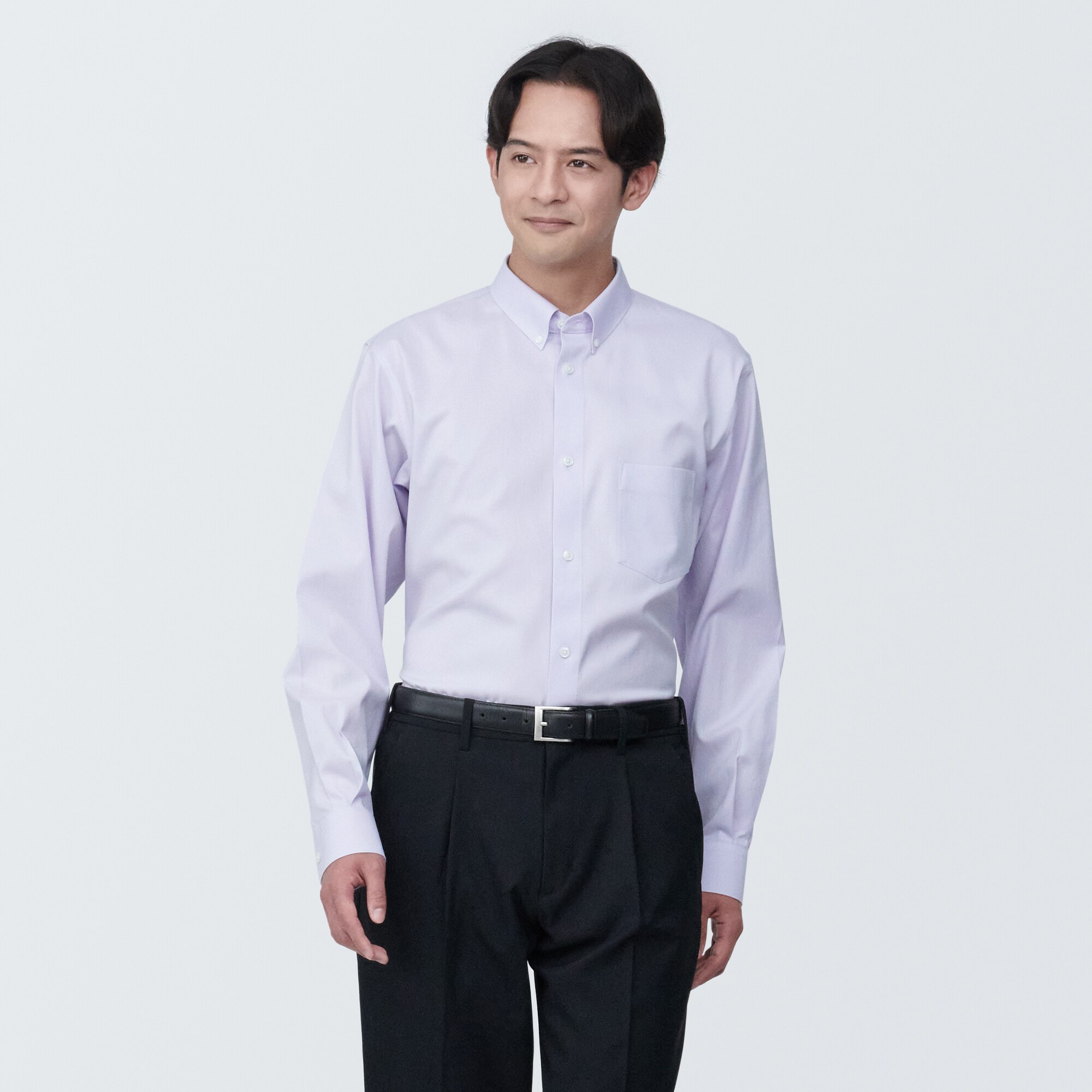 紳士　ノンアイロンボタンダウン長袖シャツ