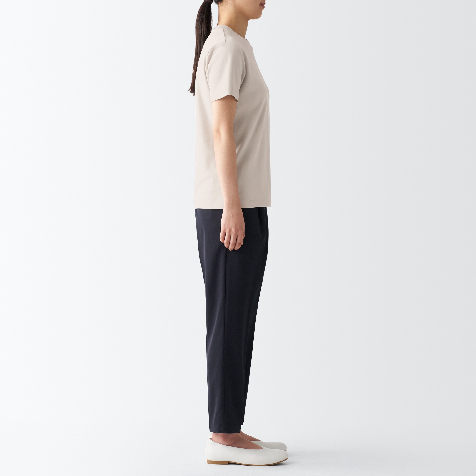 スムース編みクルーネック半袖Ｔシャツ