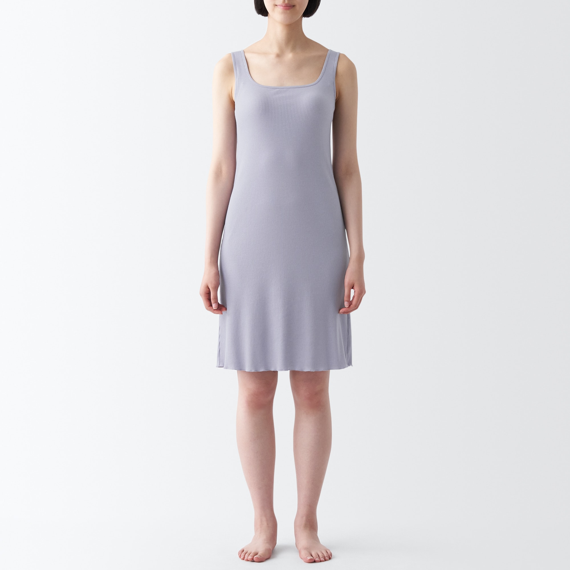 なめらかリブブラタンクトップワンピース