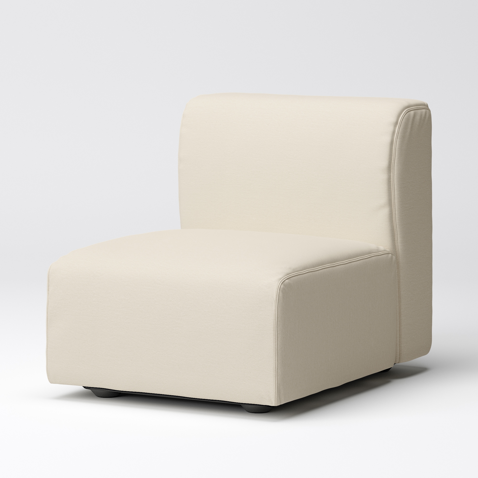 【カバー】洗いざらしの綿帆布ユニットソファアームレス・小用カバー／生成