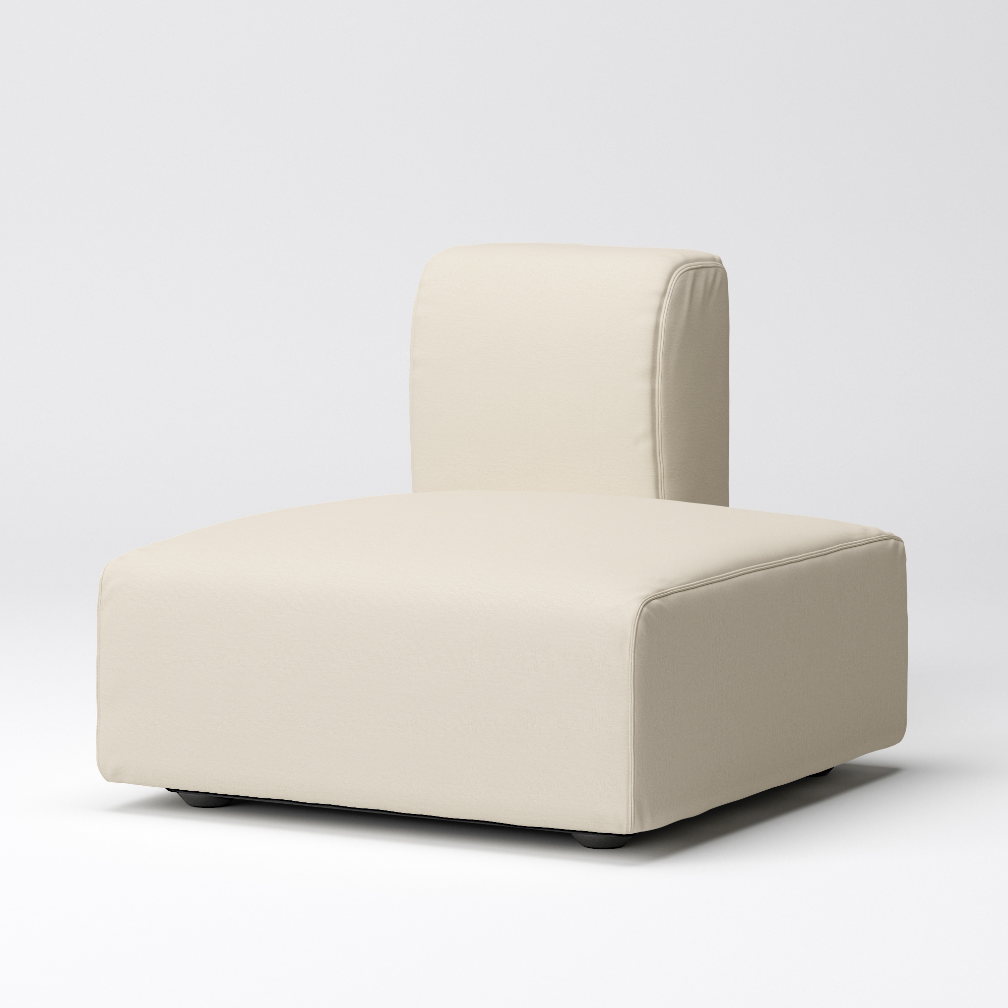 【カバー】洗いざらしの綿帆布ユニットソファ・ハーフバックレスト・大用カバー／生成