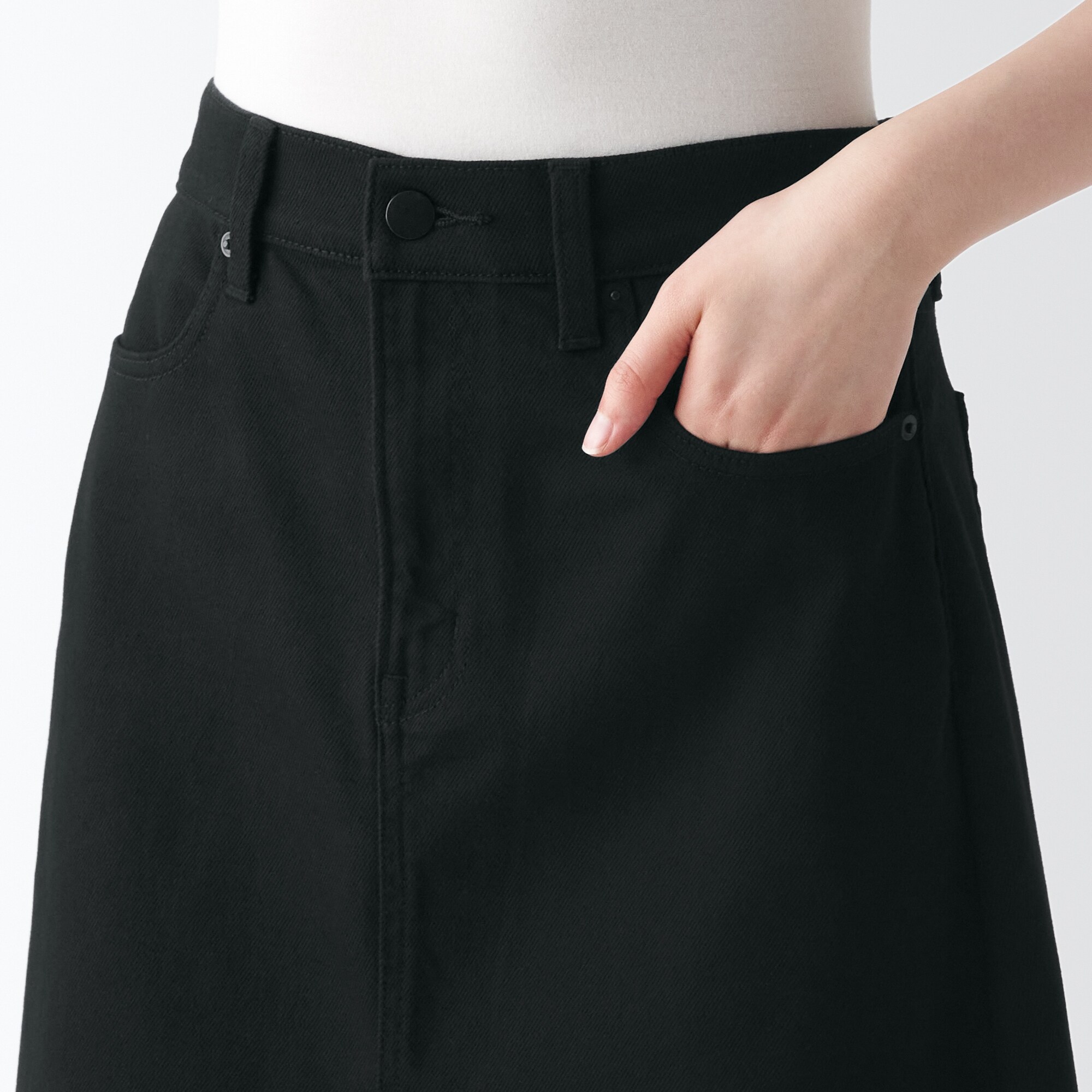 デニムＡラインスカート　黒