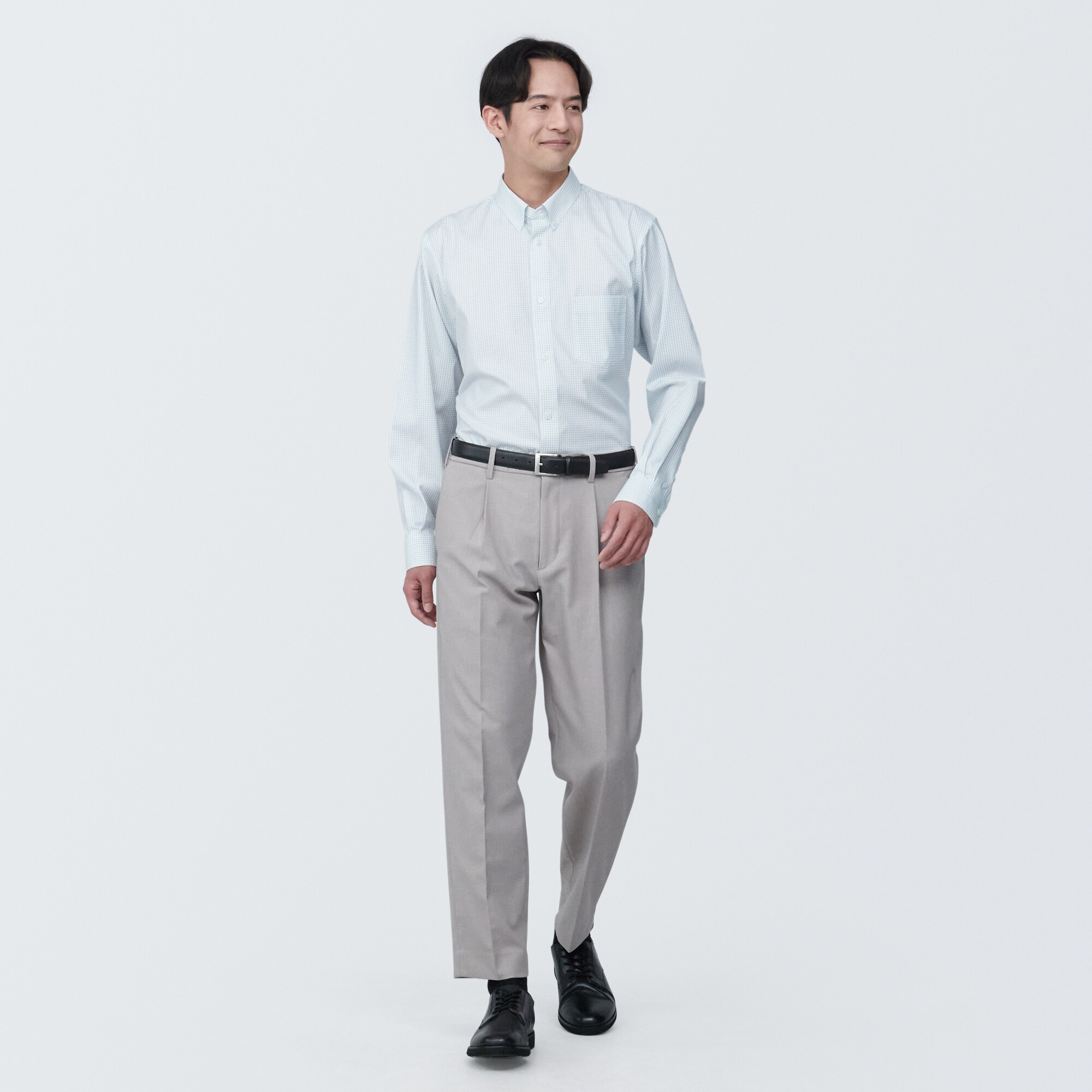 紳士　ノンアイロンボタンダウン長袖シャツ