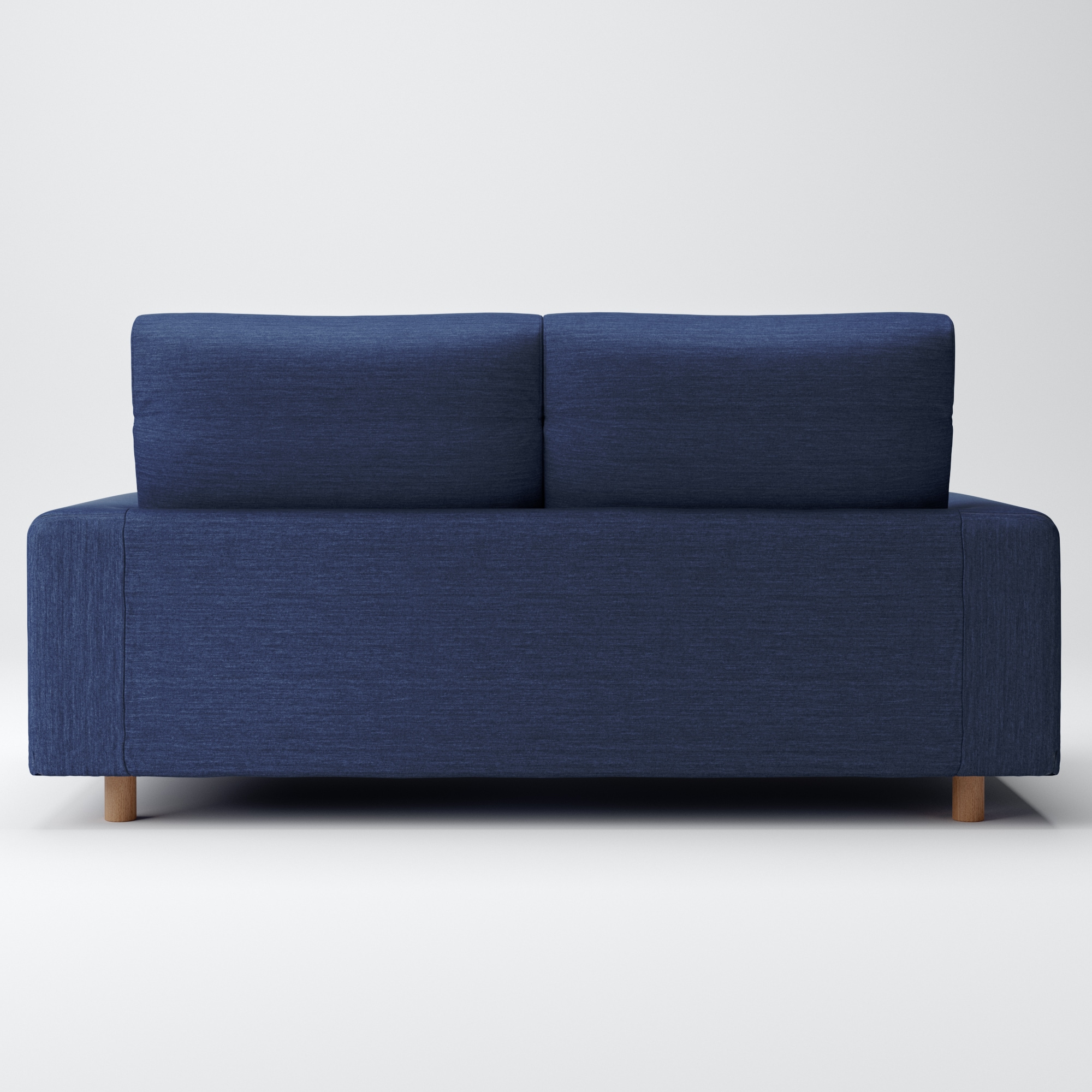 【カバー】綿デニムソファ本体２．５Ｓフェザーポケットコイルハイバックタイプ用カバー／ブルー