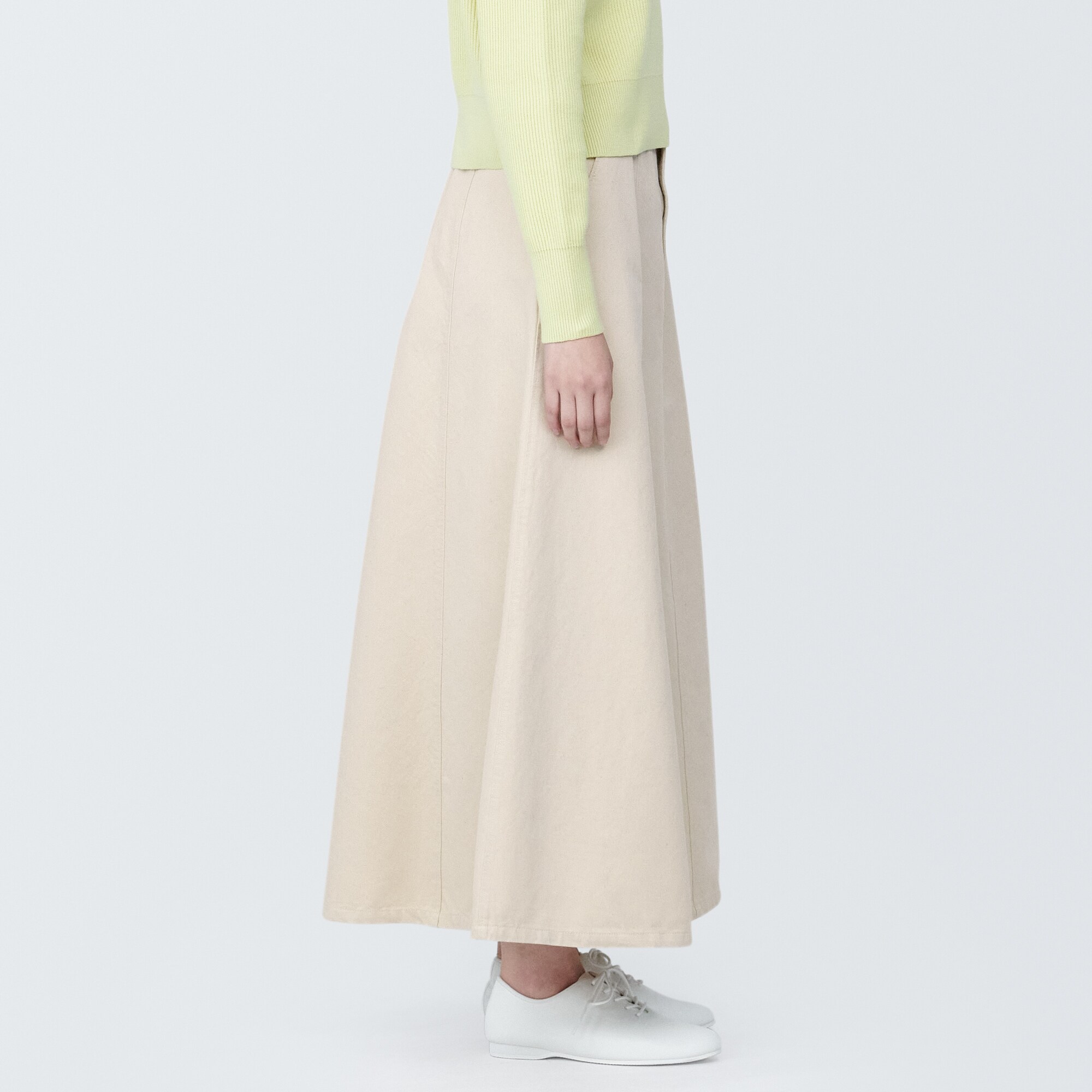 婦人　木の実から作ったカポック混フレアスカート