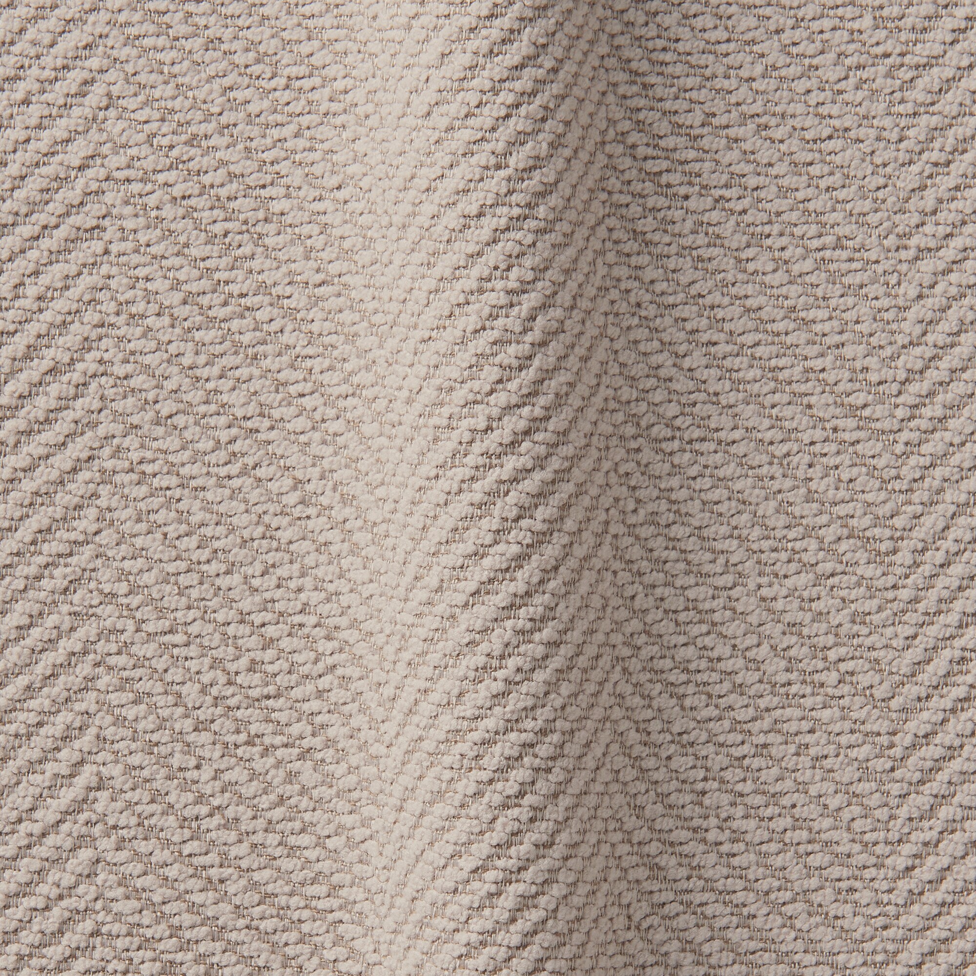 ポリエステルシェニールヘリンボーン（防炎）ノンプリーツカーテン／ライトブラウン