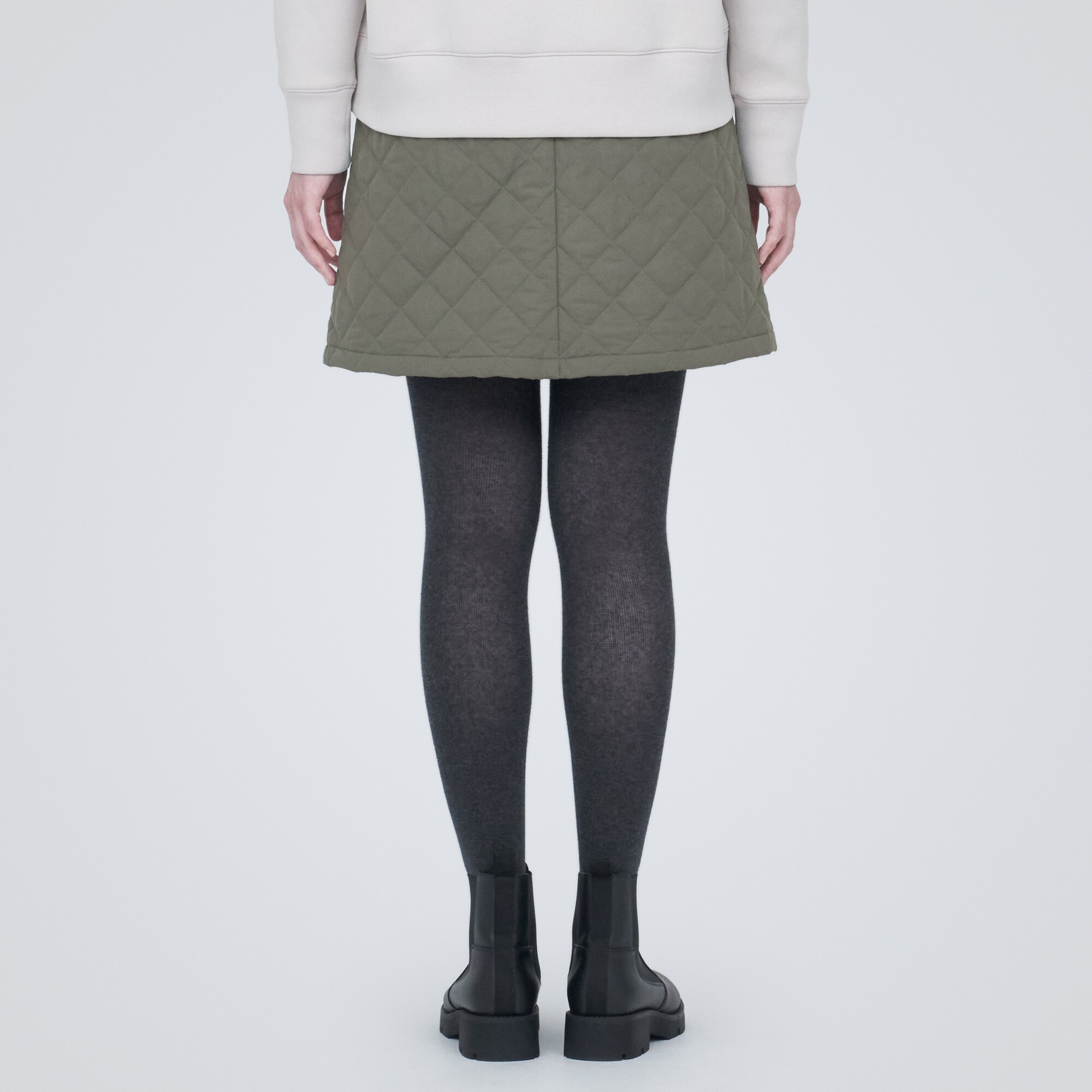 洗える　キルティングミニスカート
