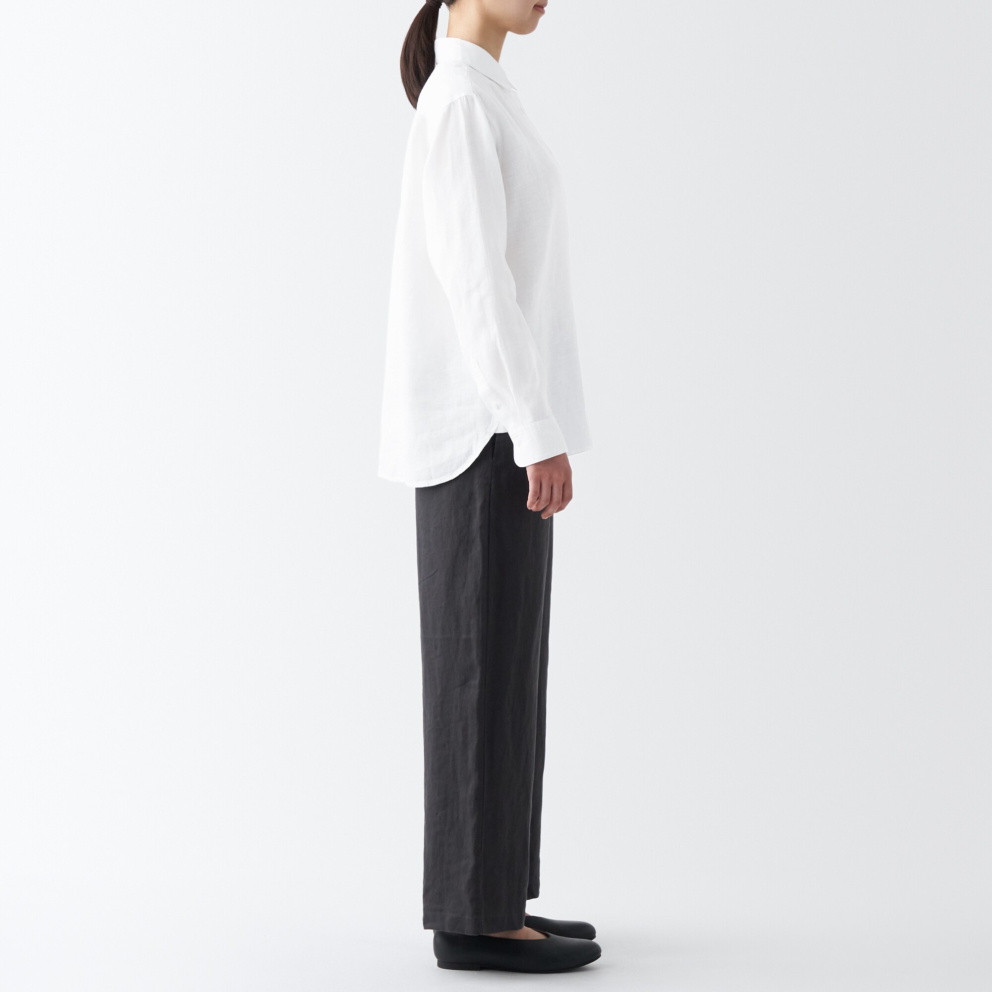 ヘンプ洗いざらしレギュラーカラー長袖シャツ