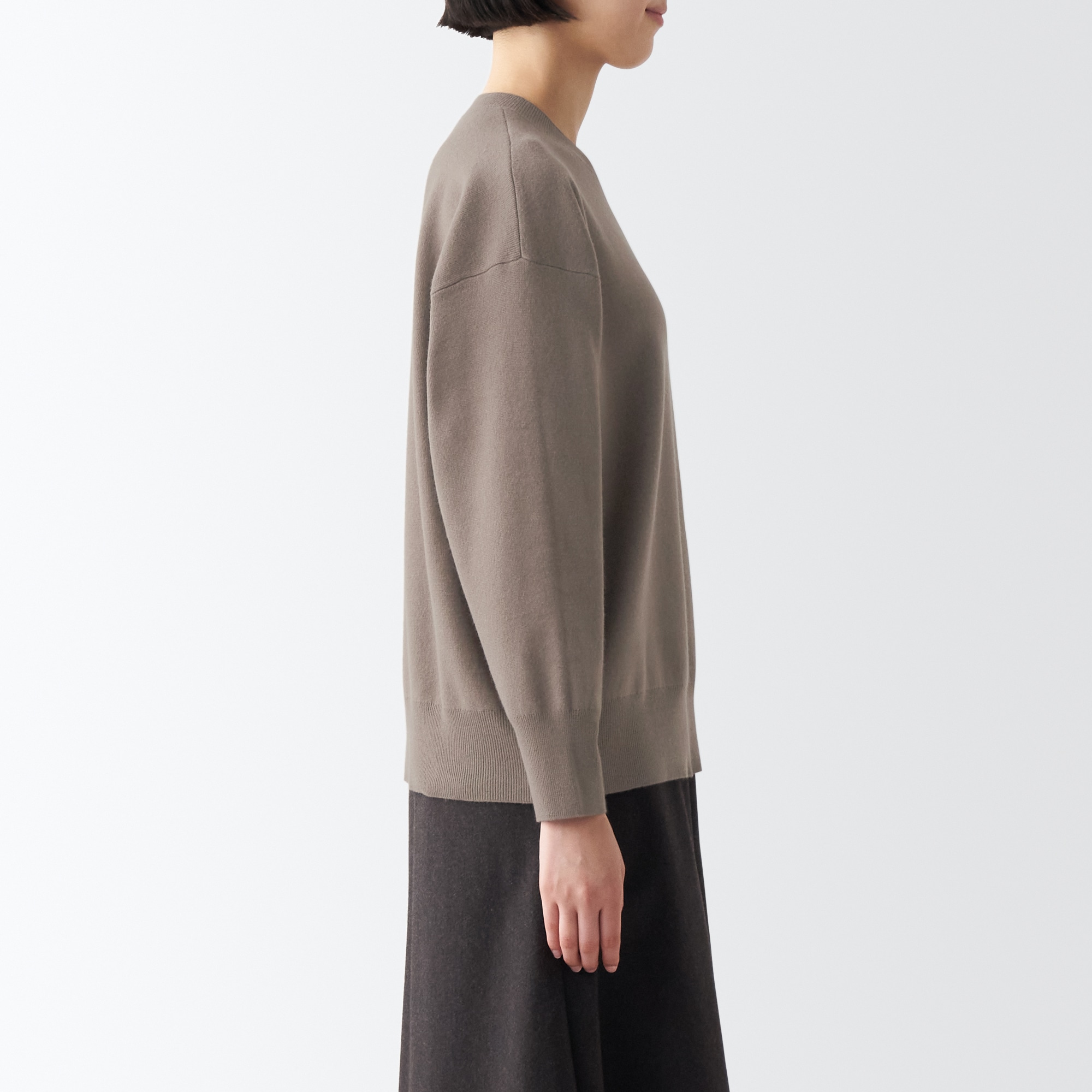 洗えるミラノリブ編みクルーネックセーター（婦人）