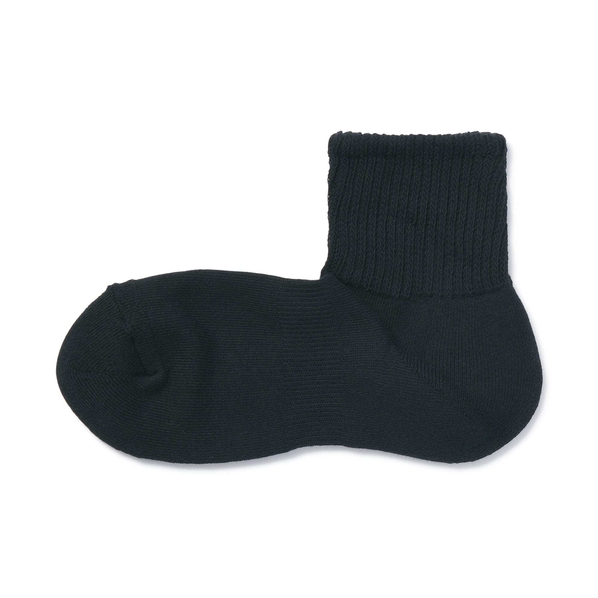 足なり直角　パイル編み　厚手ショート丈靴下（無地／紳士）