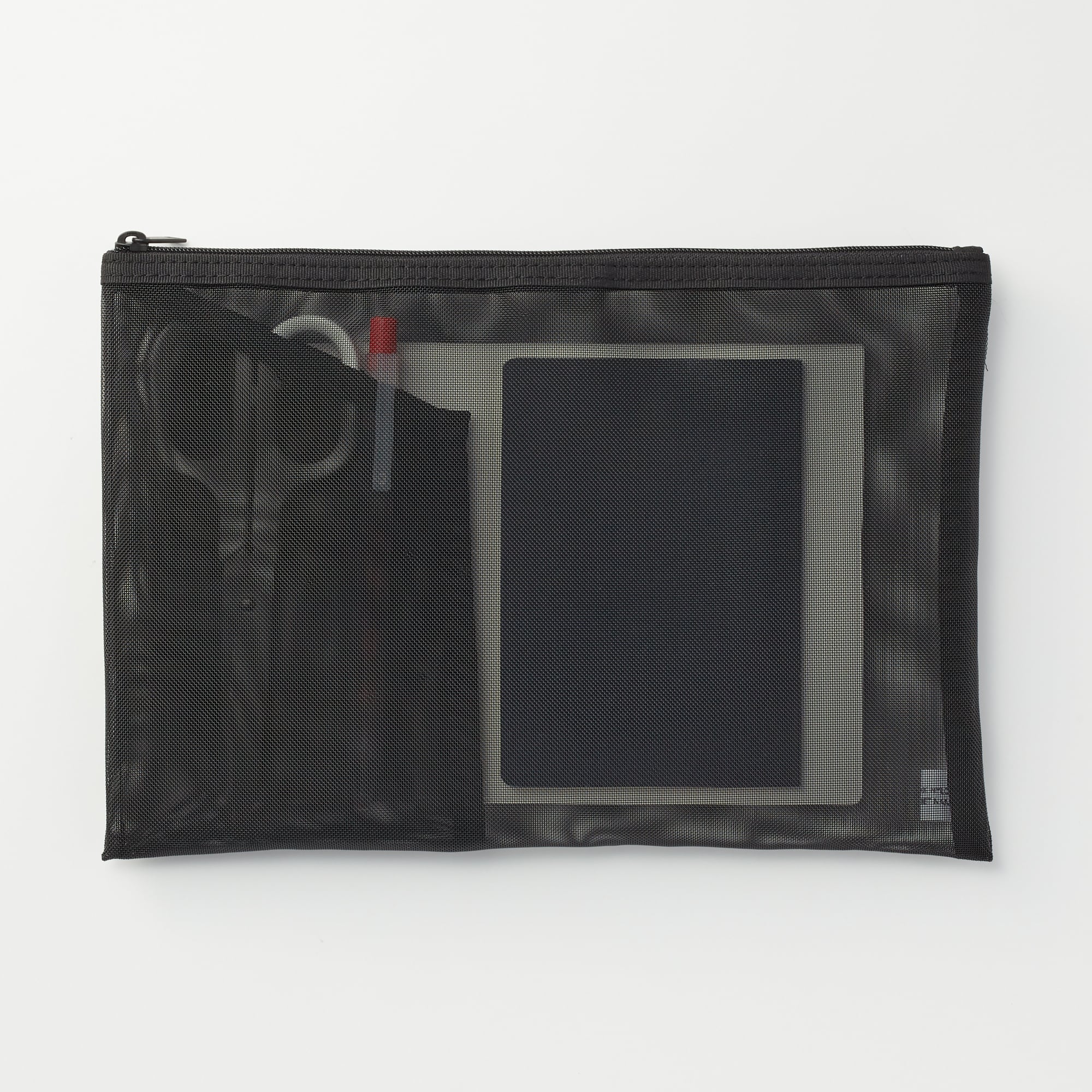 【Ａ５サイズ用】ナイロンメッシュケース・ポケット付き