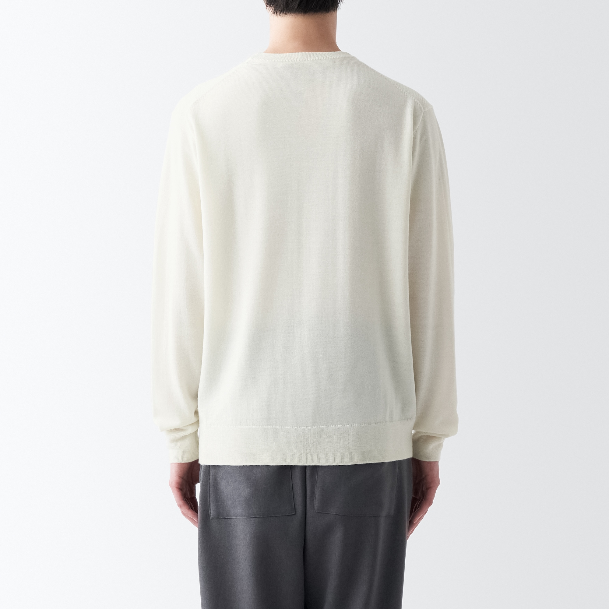 洗えるウールハイゲージクルーネックセーター