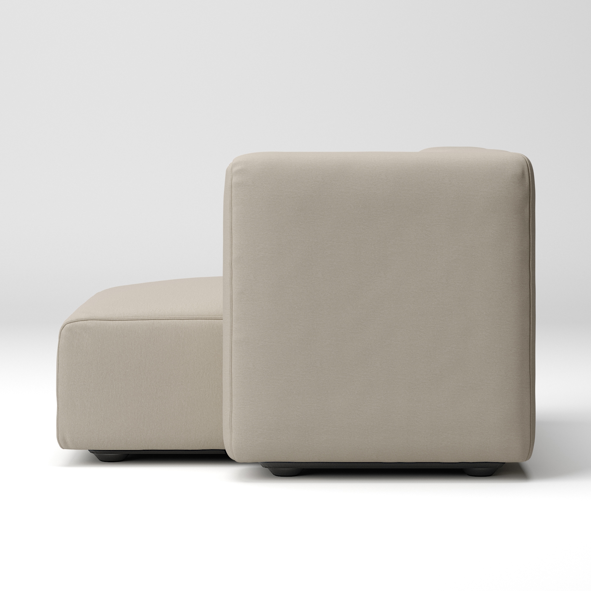 【カバー】洗いざらしの綿帆布ユニットソファ・ハーフアーム・大（左）用カバー／ベージュ