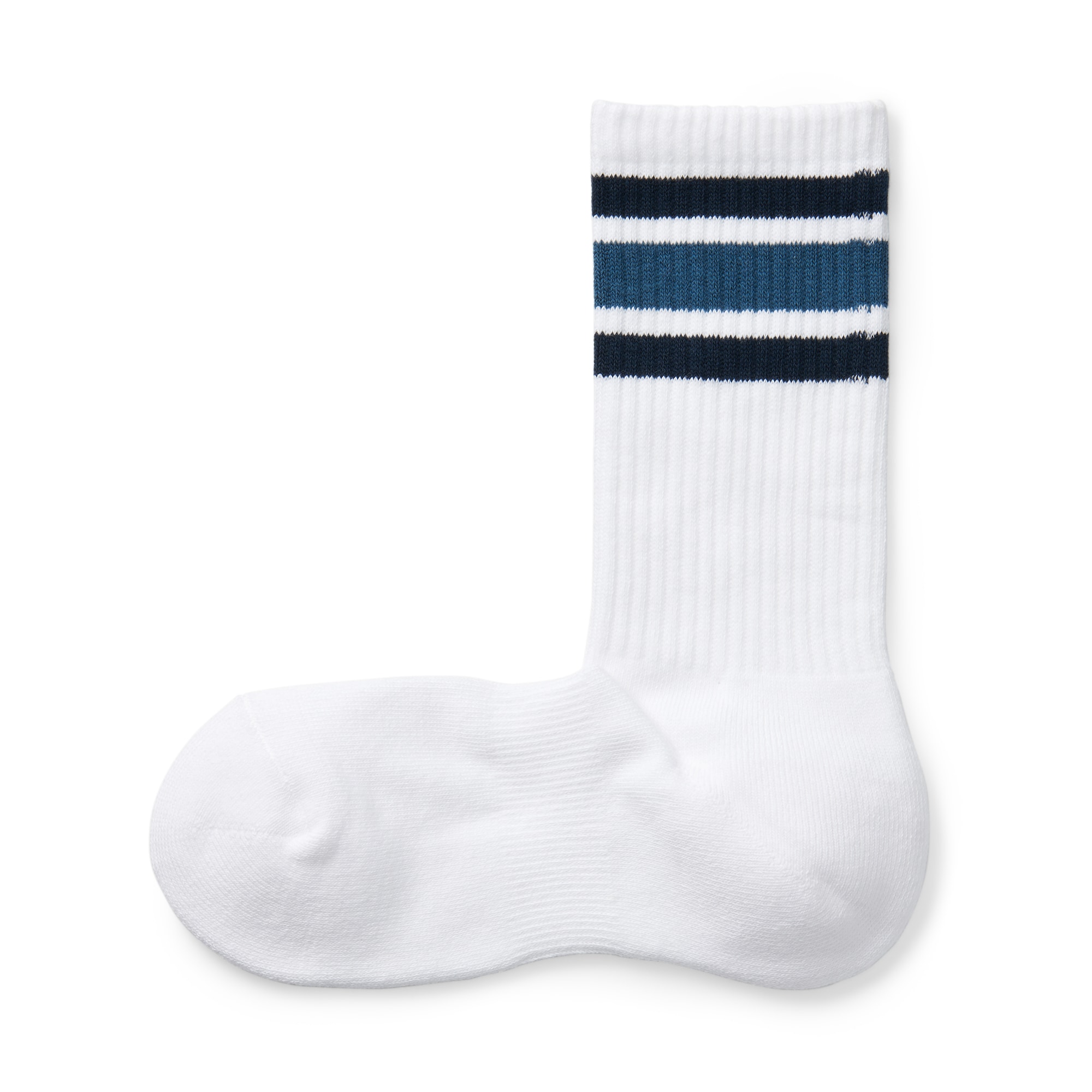 足なり直角　パイル編み　厚手靴下（ライン／紳士）