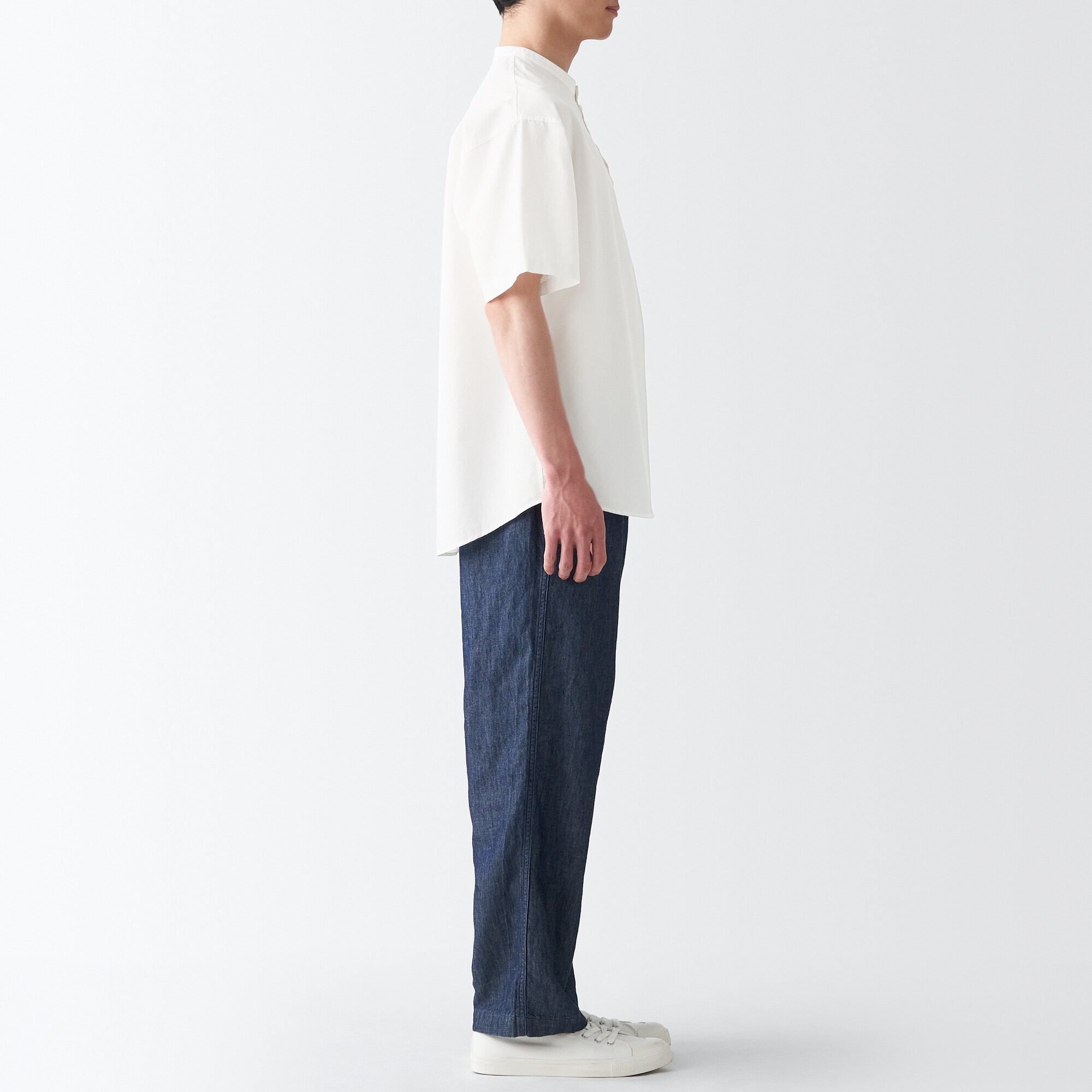 和紙混スタンドカラーシャツ（紳士）