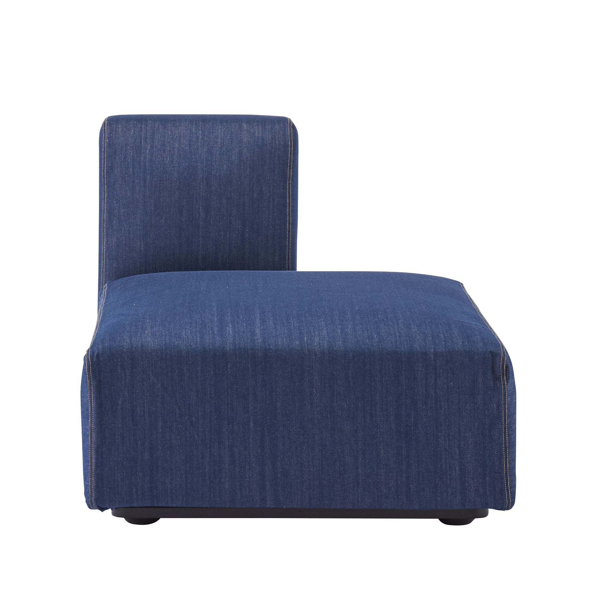 【カバー】綿デニムユニットソファ・ハーフバックレスト・大用カバー／ネイビー