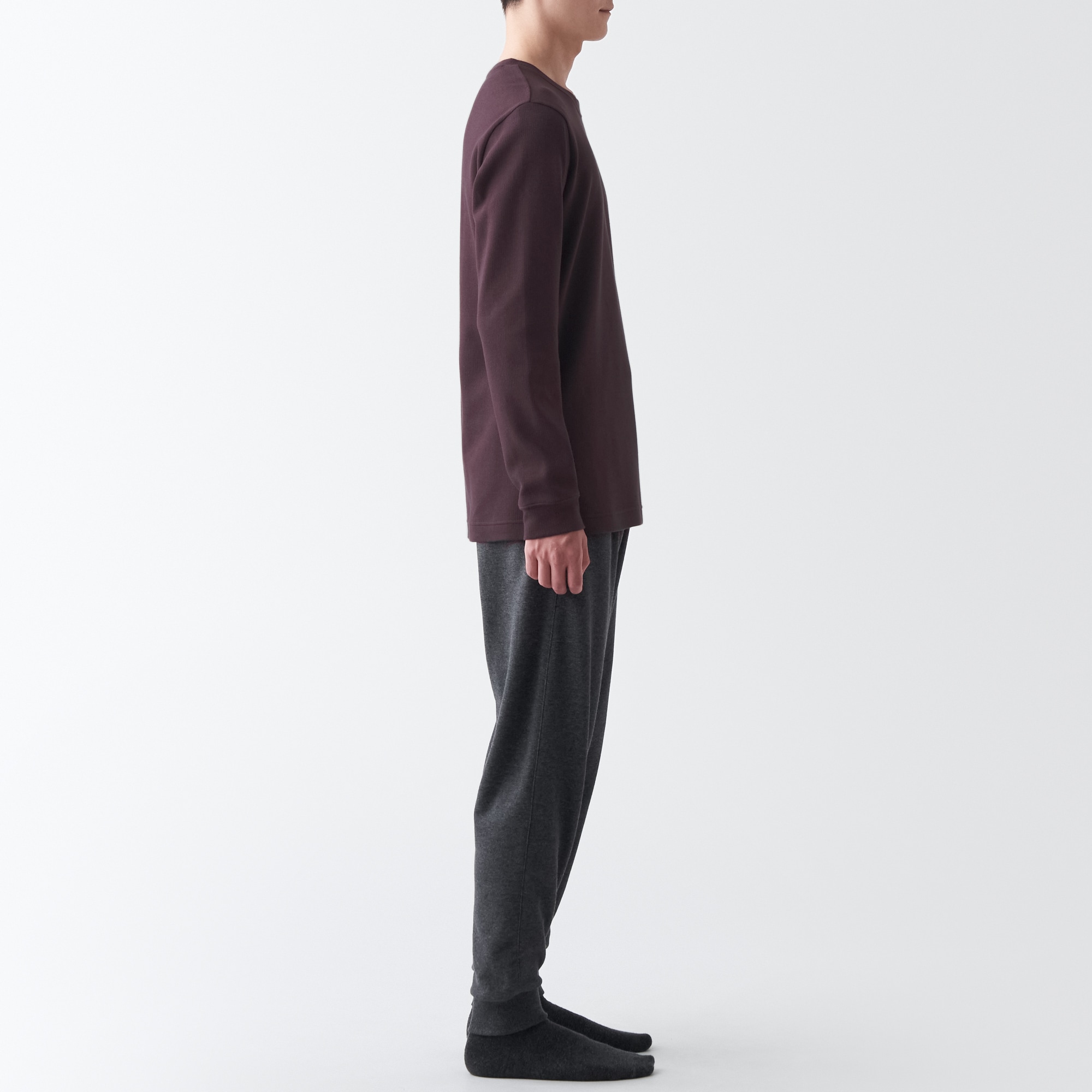 あったか綿　ウール　クルーネック長袖Ｔシャツ