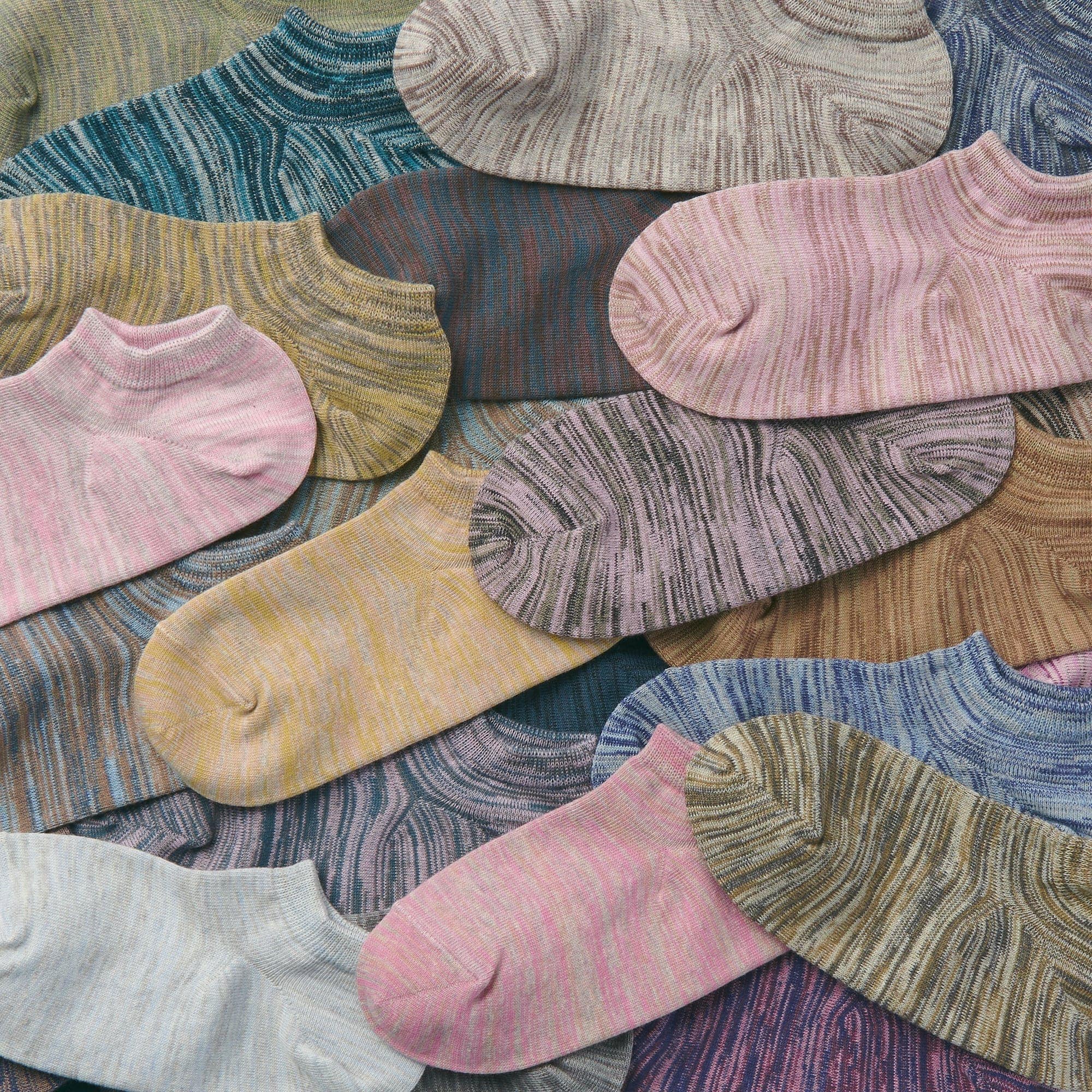 紳士　足なり直角　残糸で編んだ　スニーカーイン（３足組）