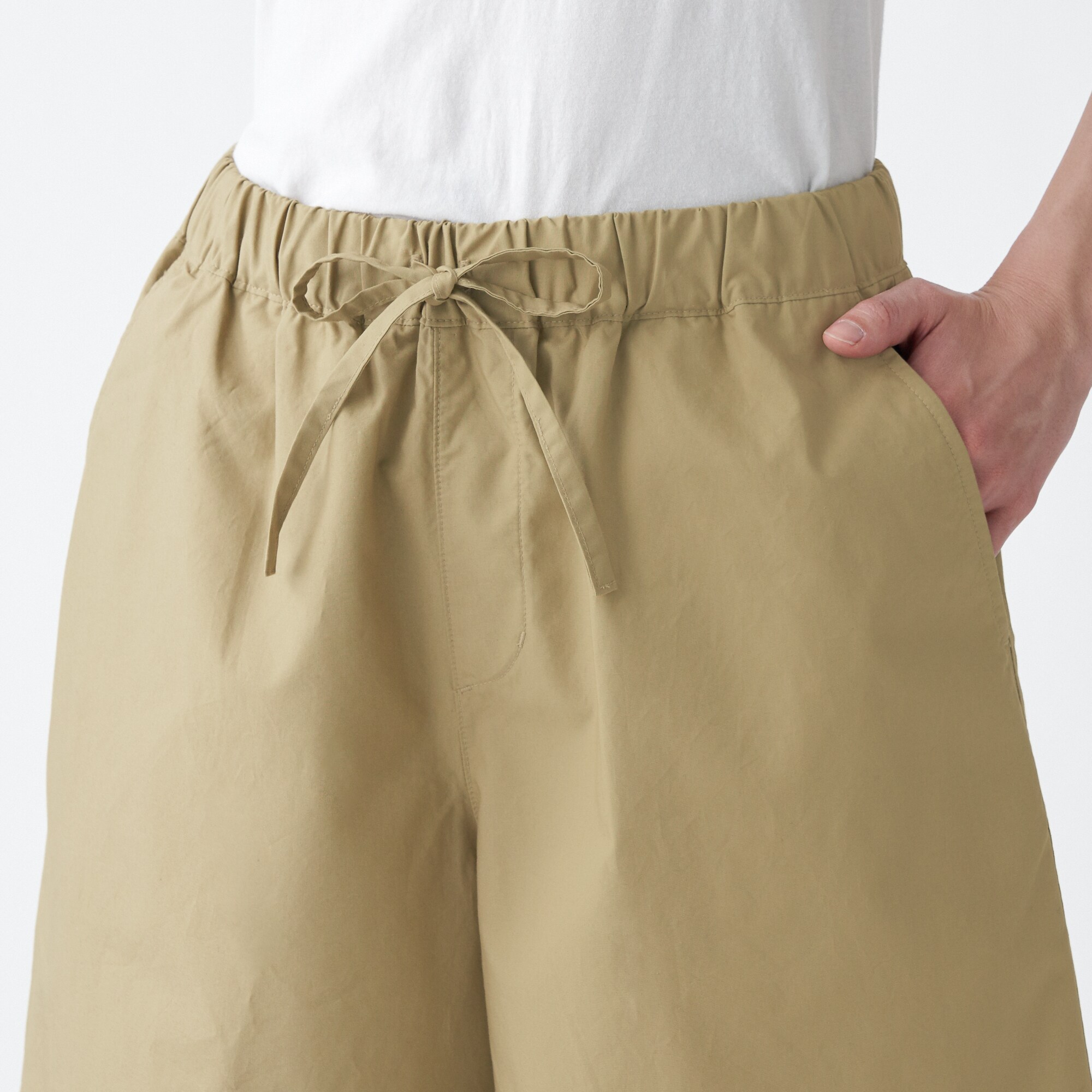 インド綿洗いざらしポプリンショートパンツ