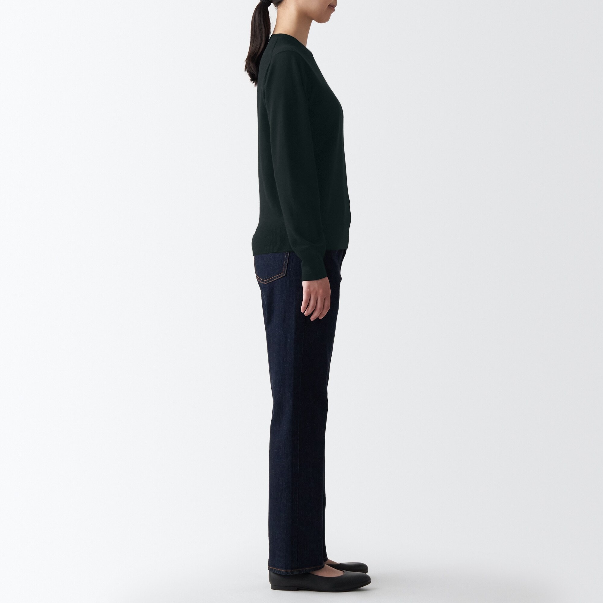 洗えるウールハイゲージクルーネックセーター