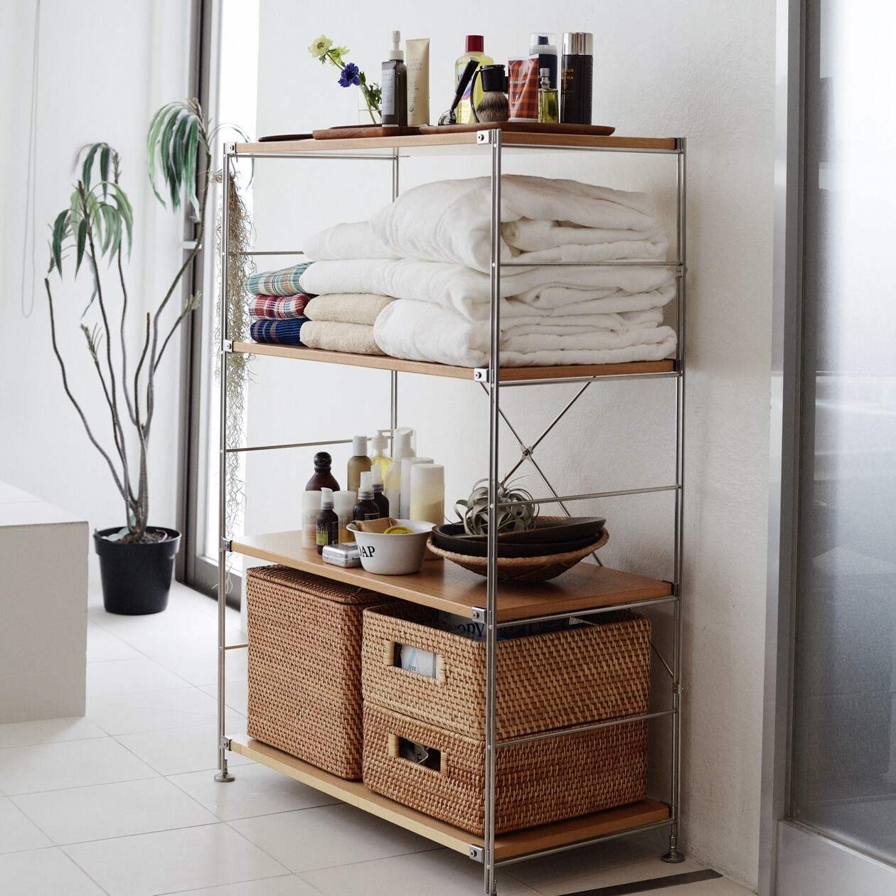 ステンレスユニットシェルフ・棚セット・ワイド・中