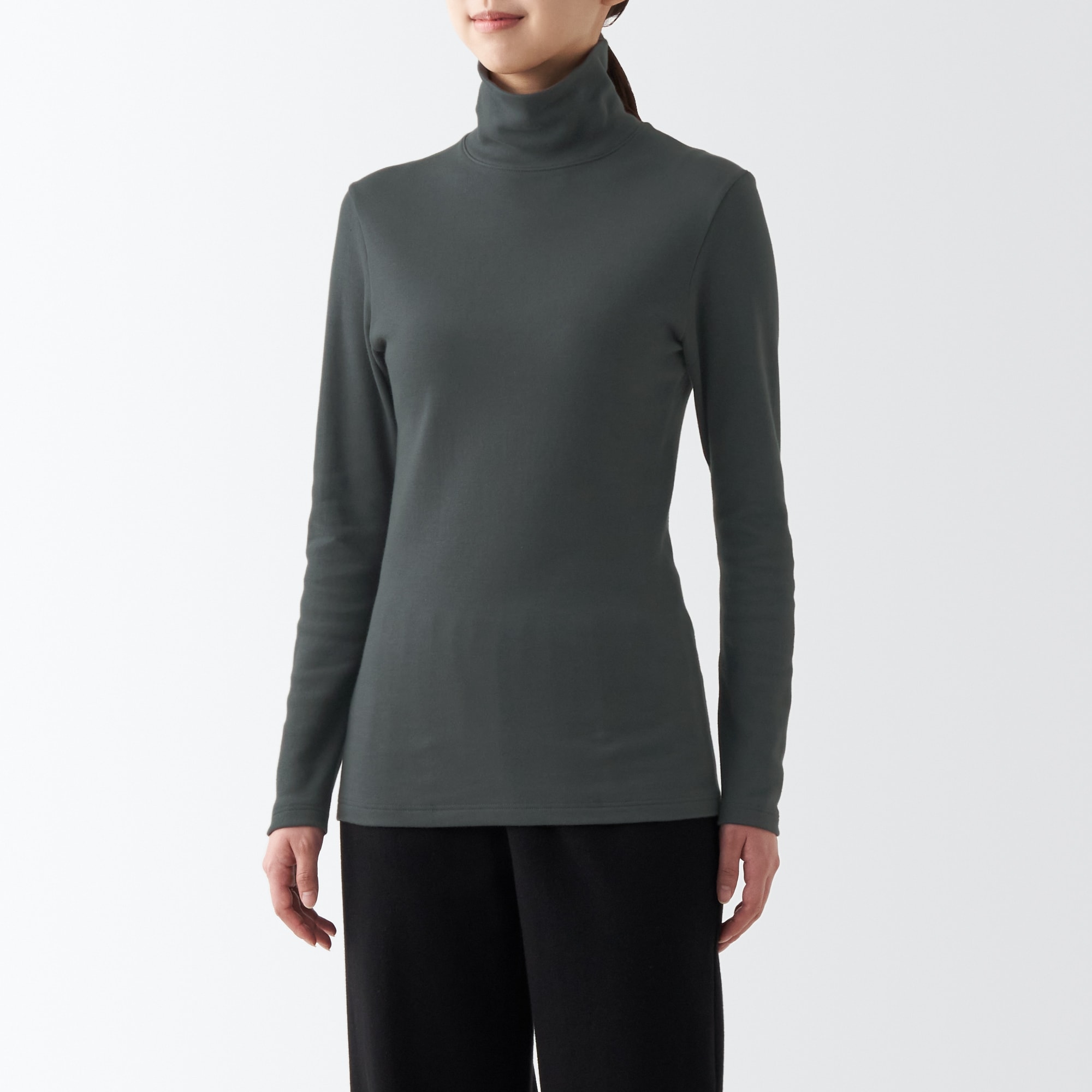 あったか綿　厚手　タートルネック長袖Ｔシャツ