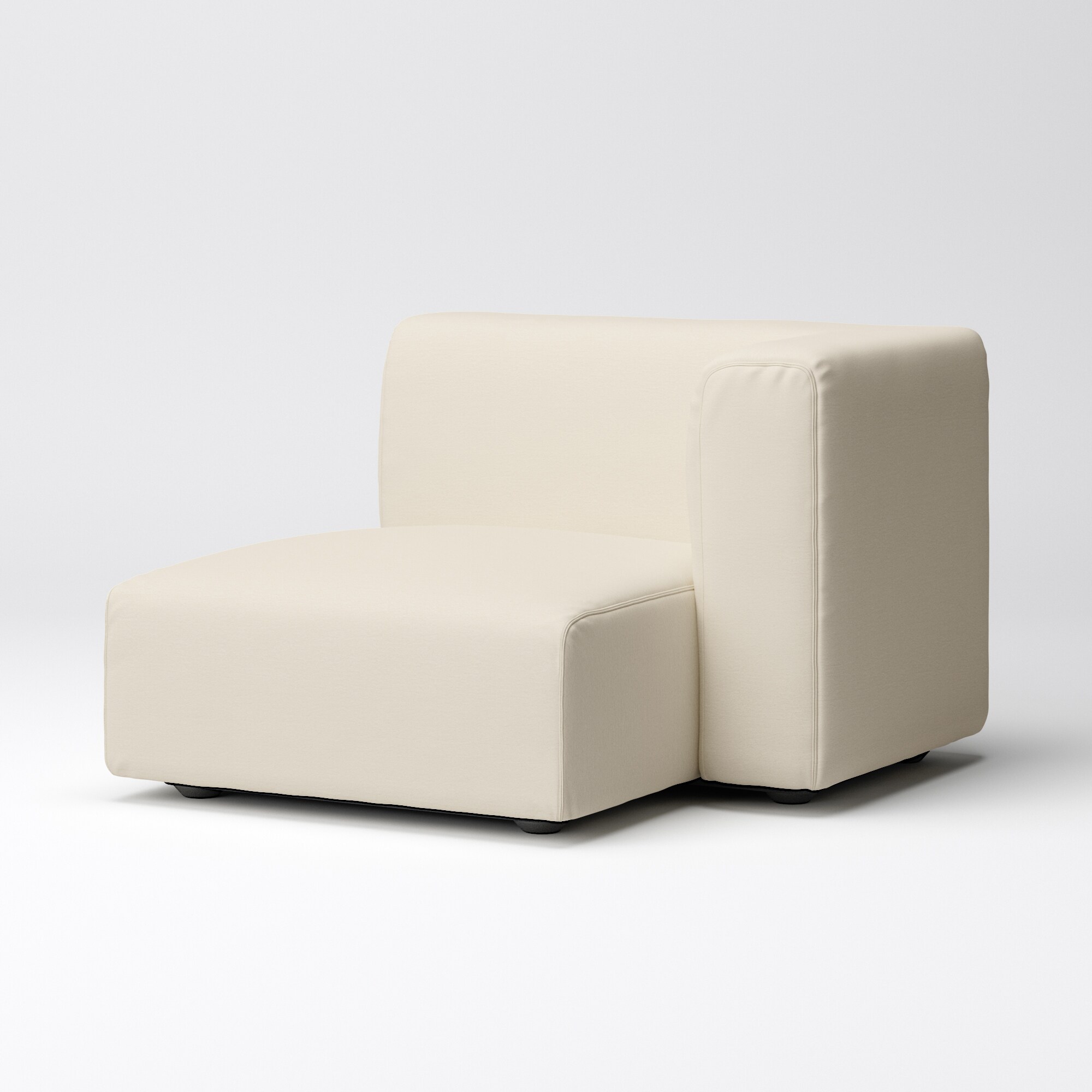 【カバー】洗いざらしの綿帆布ユニットソファ・ハーフアーム・大（左）用カバー／生成