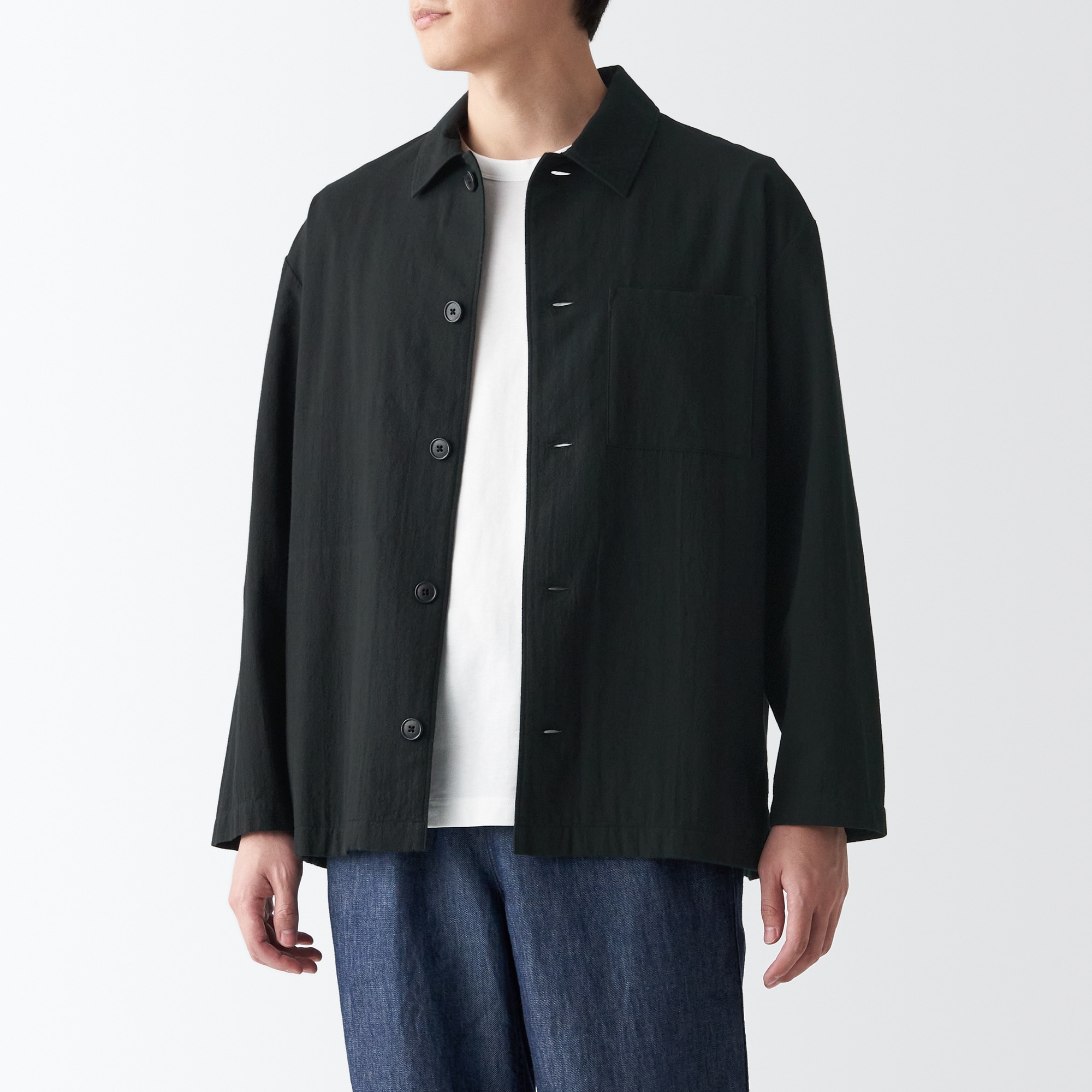 インドの手紡ぎ手織りシャツジャケット（紳士）