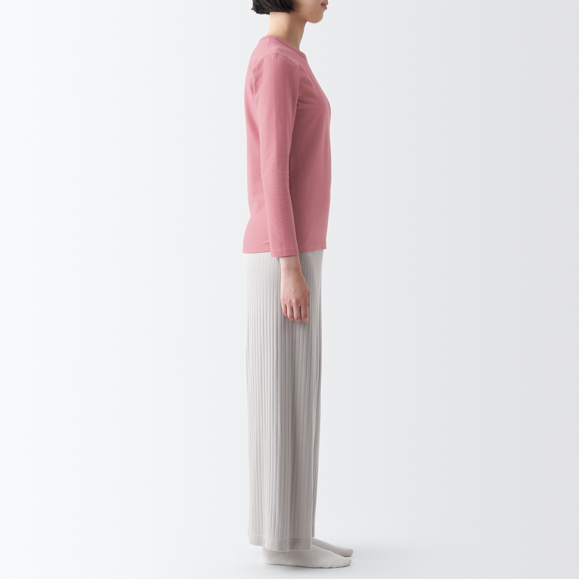 あったか綿　厚手　クルーネック長袖Ｔシャツ