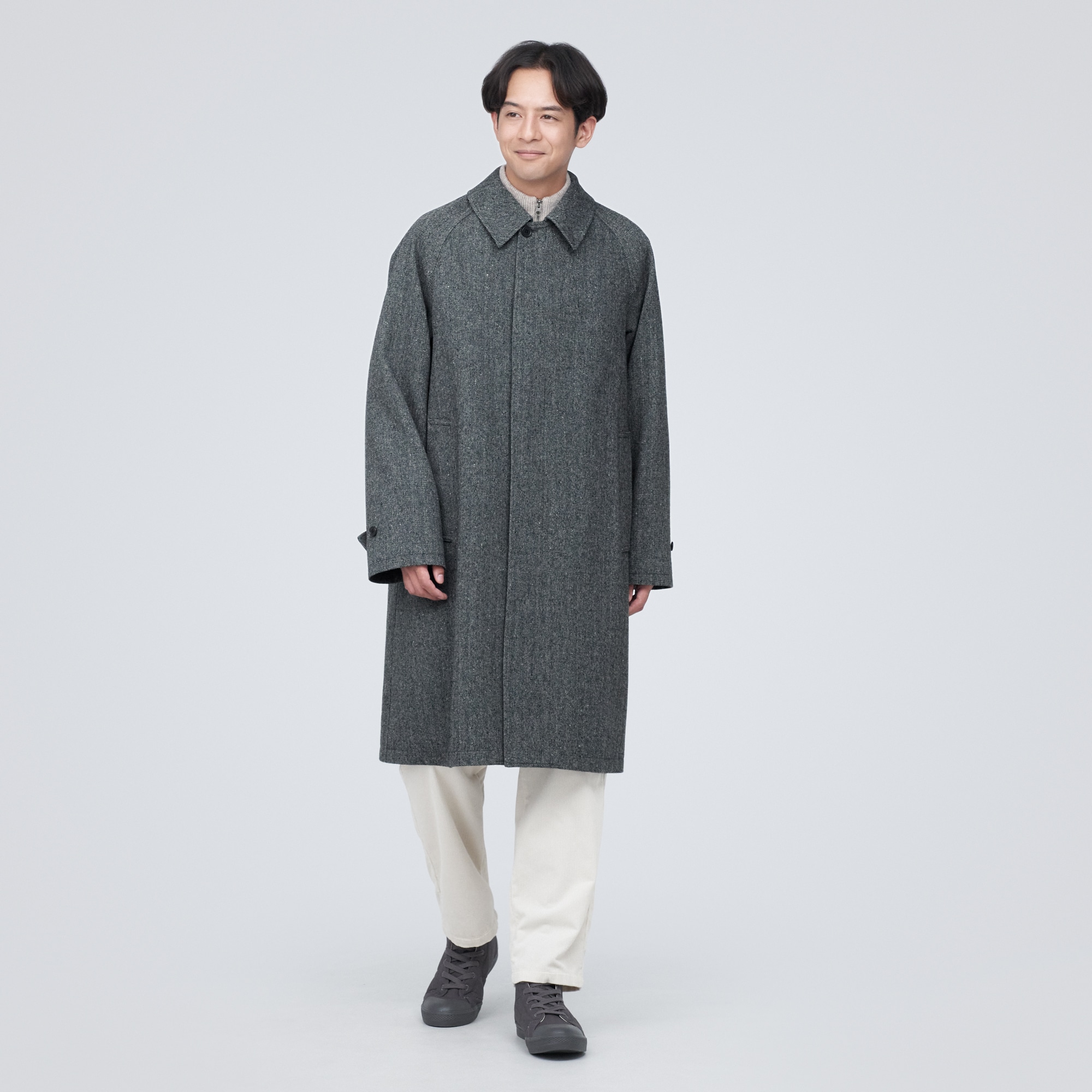 再生ウール混コート