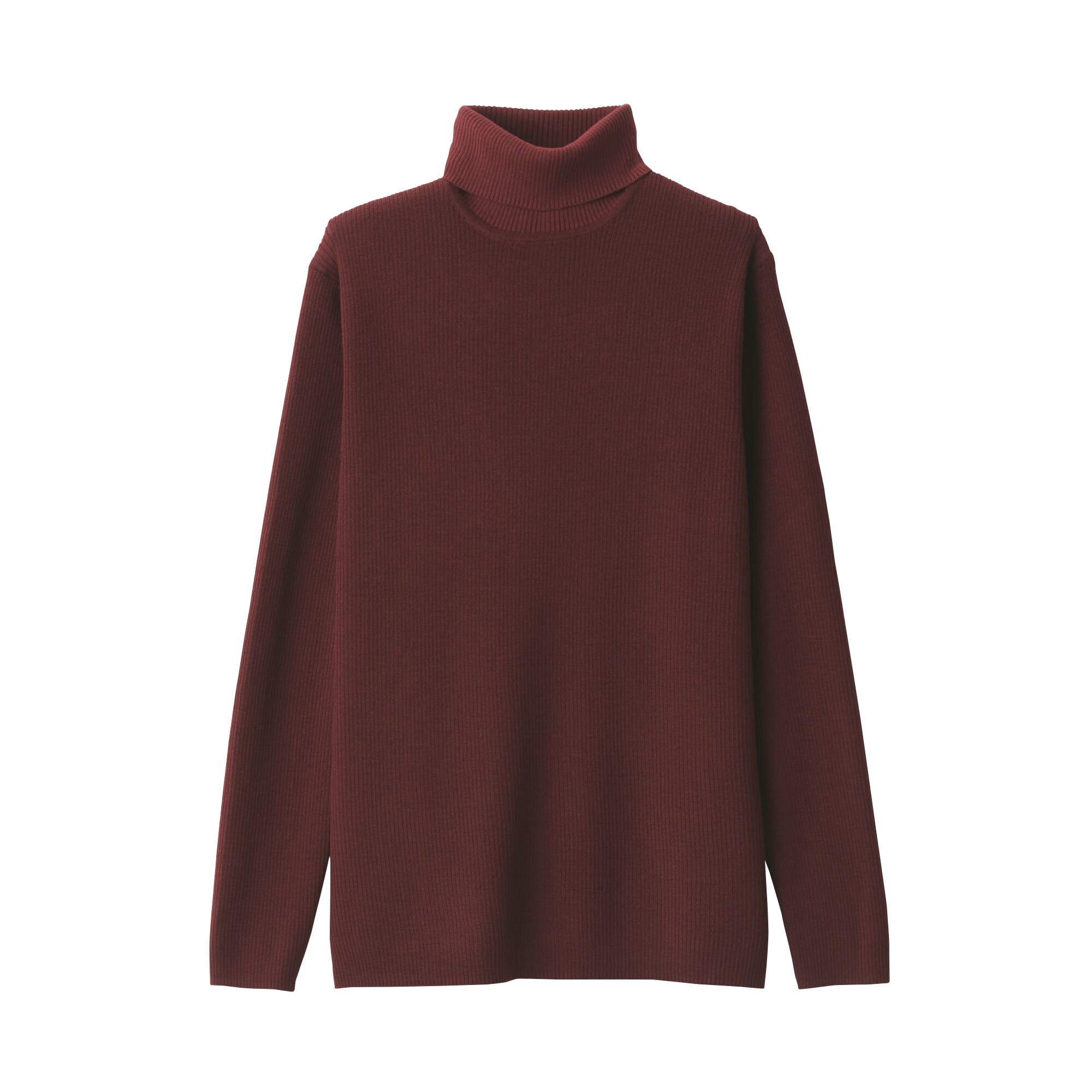 洗えるウールリブタートルネックセーター