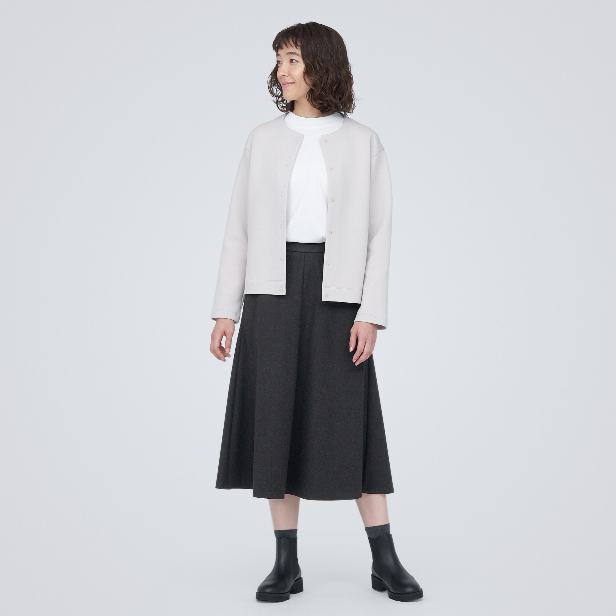 ストレッチ起毛フレアスカート