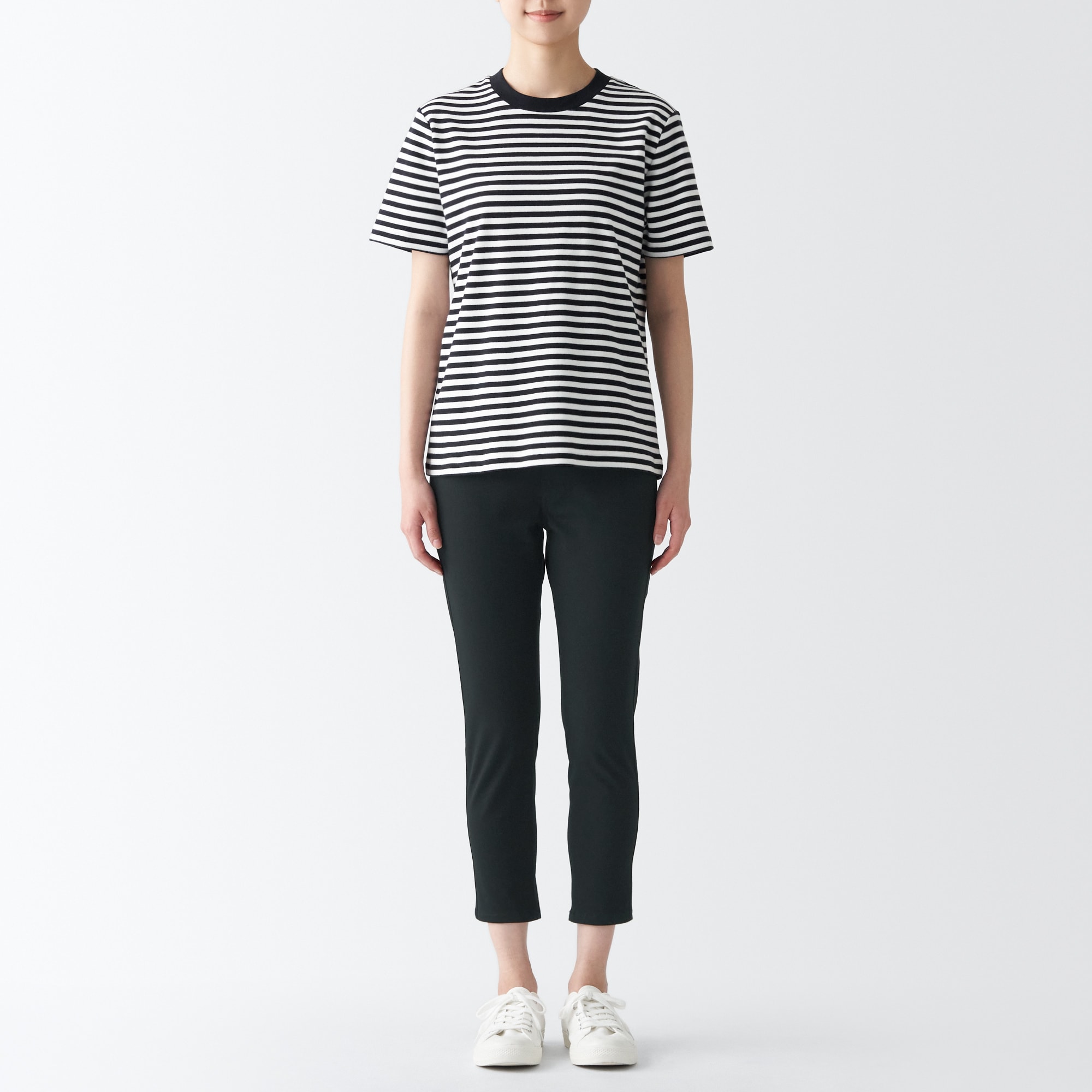 涼感ストレッチクロップドレギンスパンツ