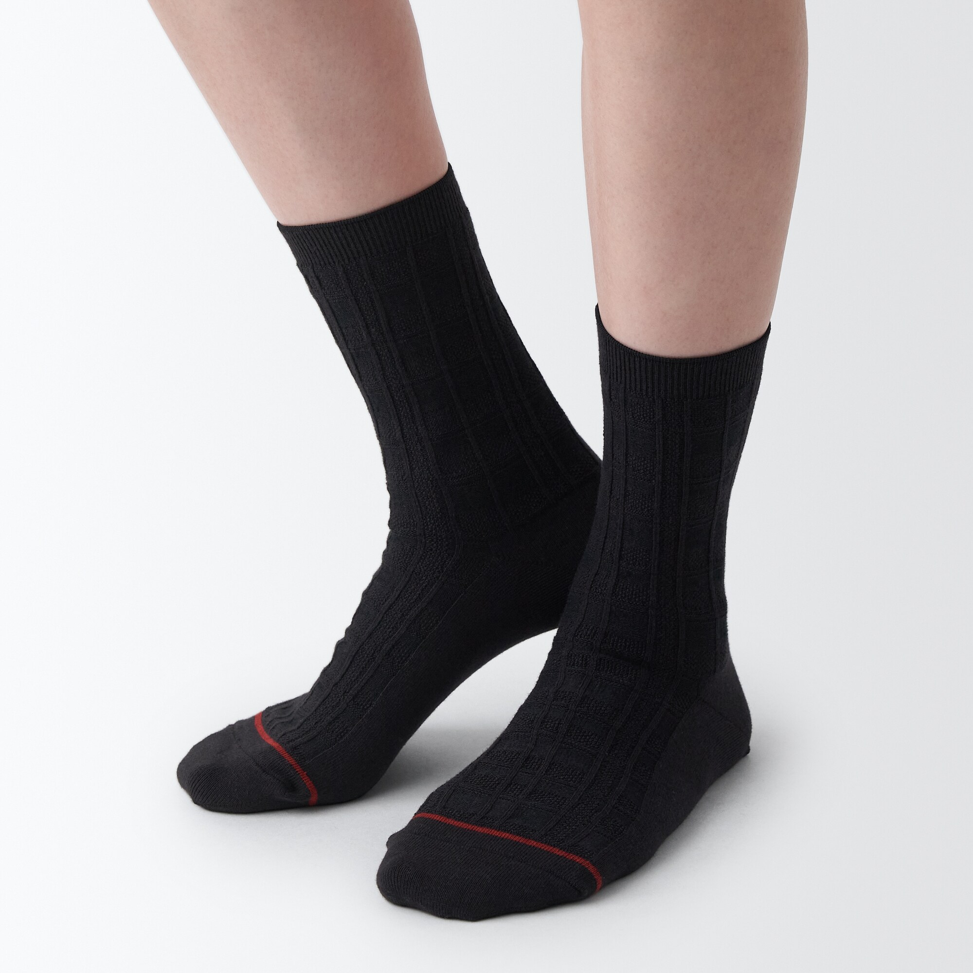 足なり直角　履き口やわらか　あったか綿　柄編み靴下（ウール入り／婦人）