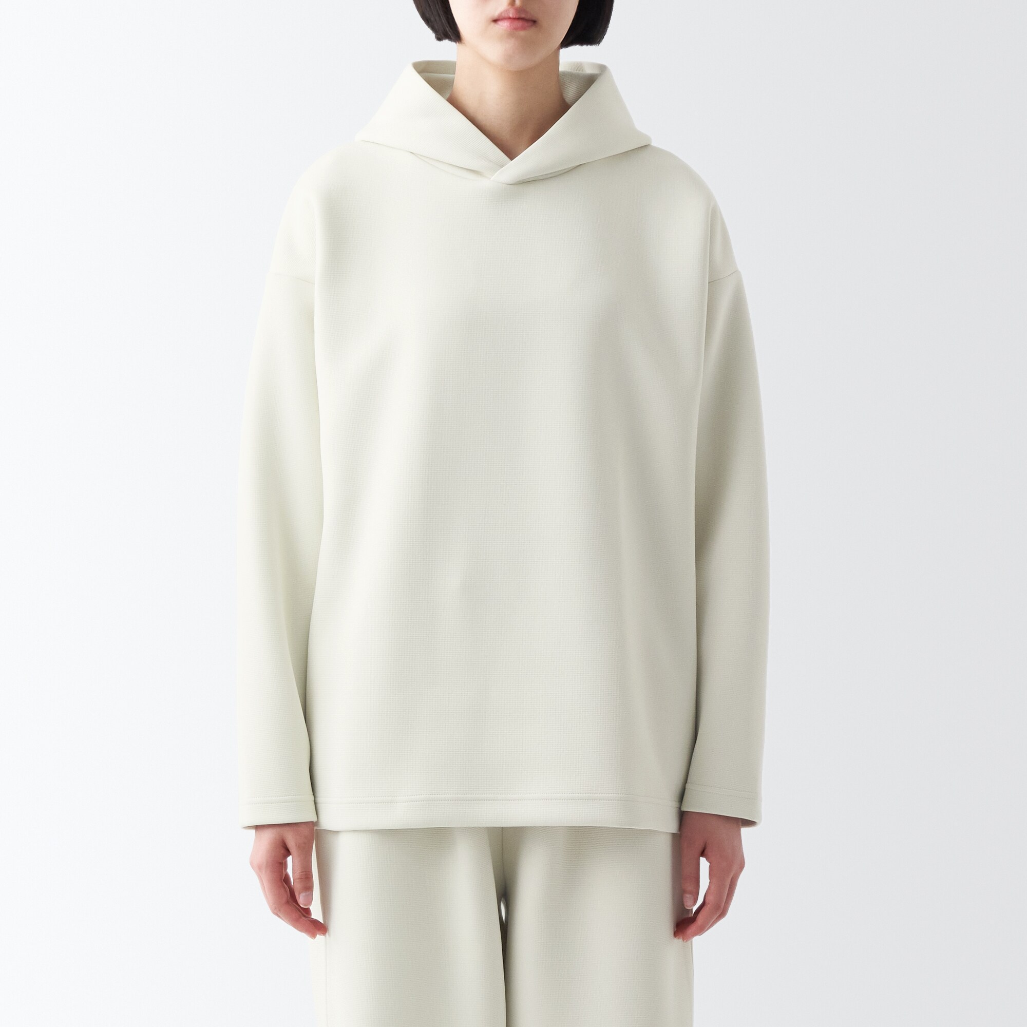 二重編みスウェットプルパーカー