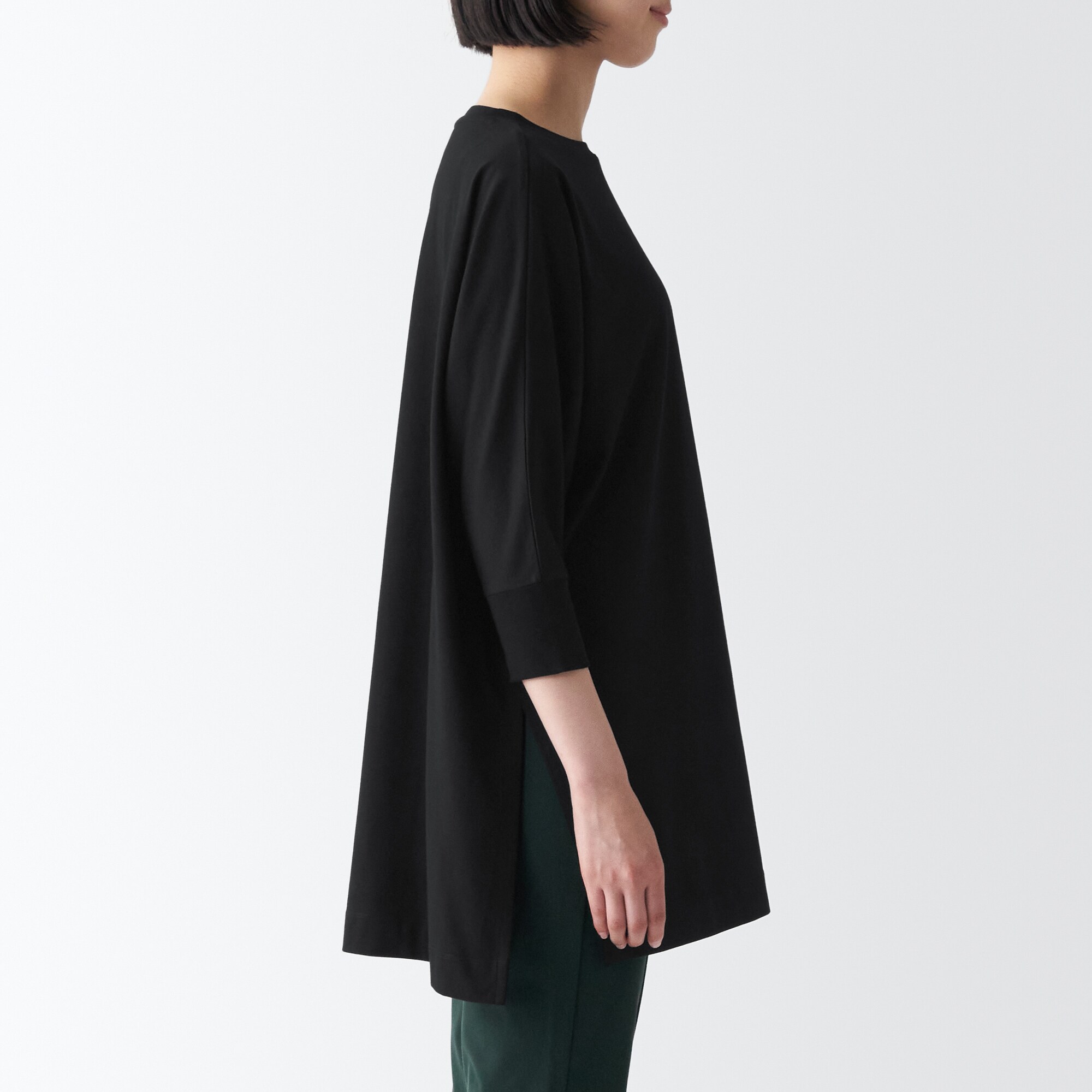 ＵＶカット天竺編み七分袖チュニック