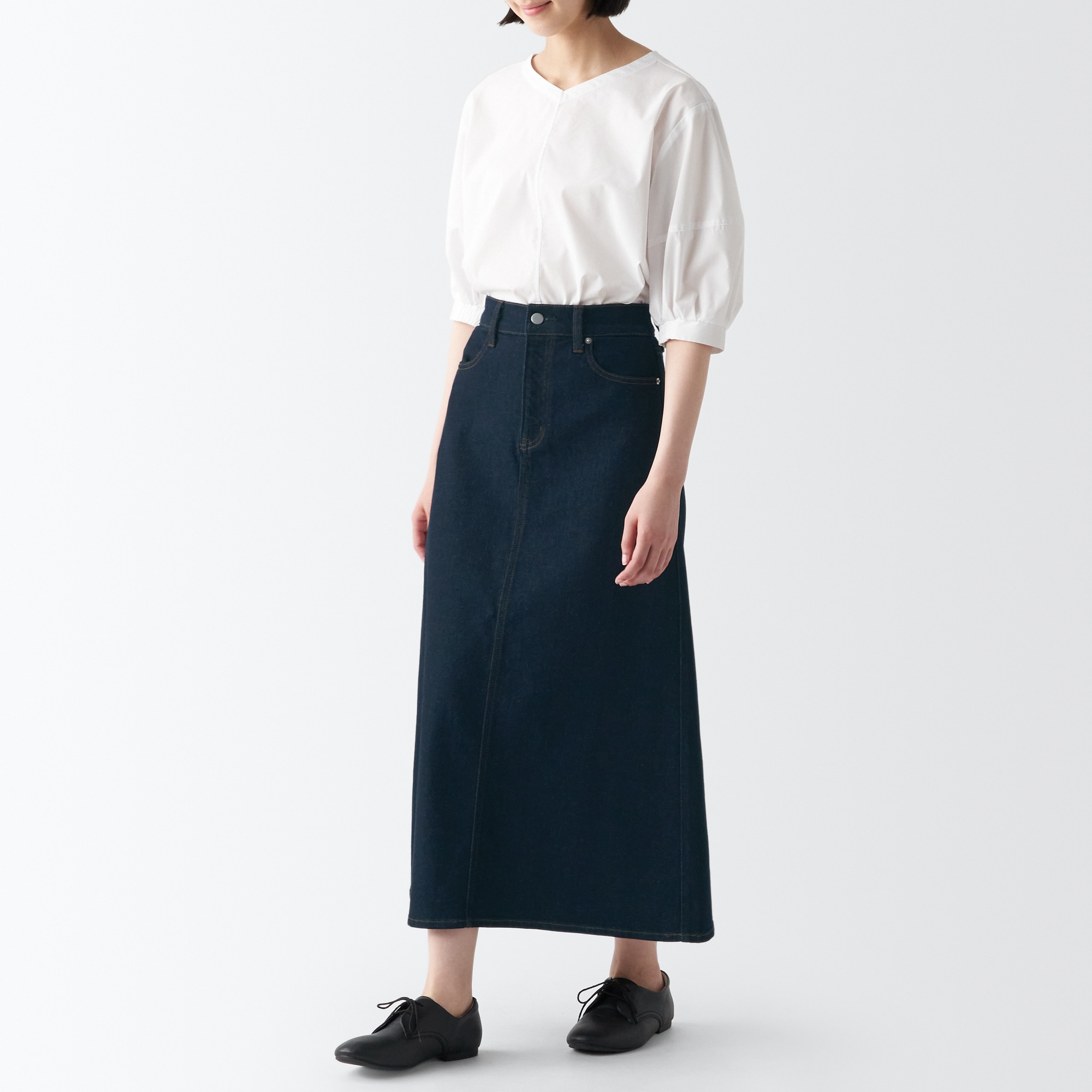 ストレッチデニムＡラインスカート