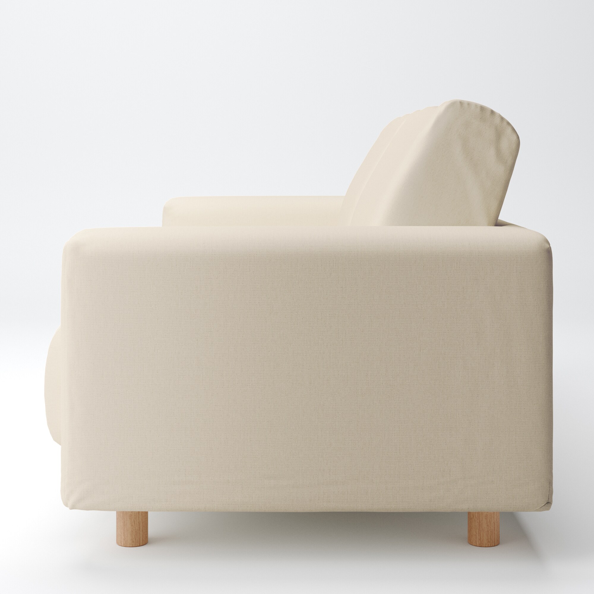 【カバー】綿麻バスケット織ソファ本体・２．５シーター・ウレタン・ポケットコイル用カバー生成