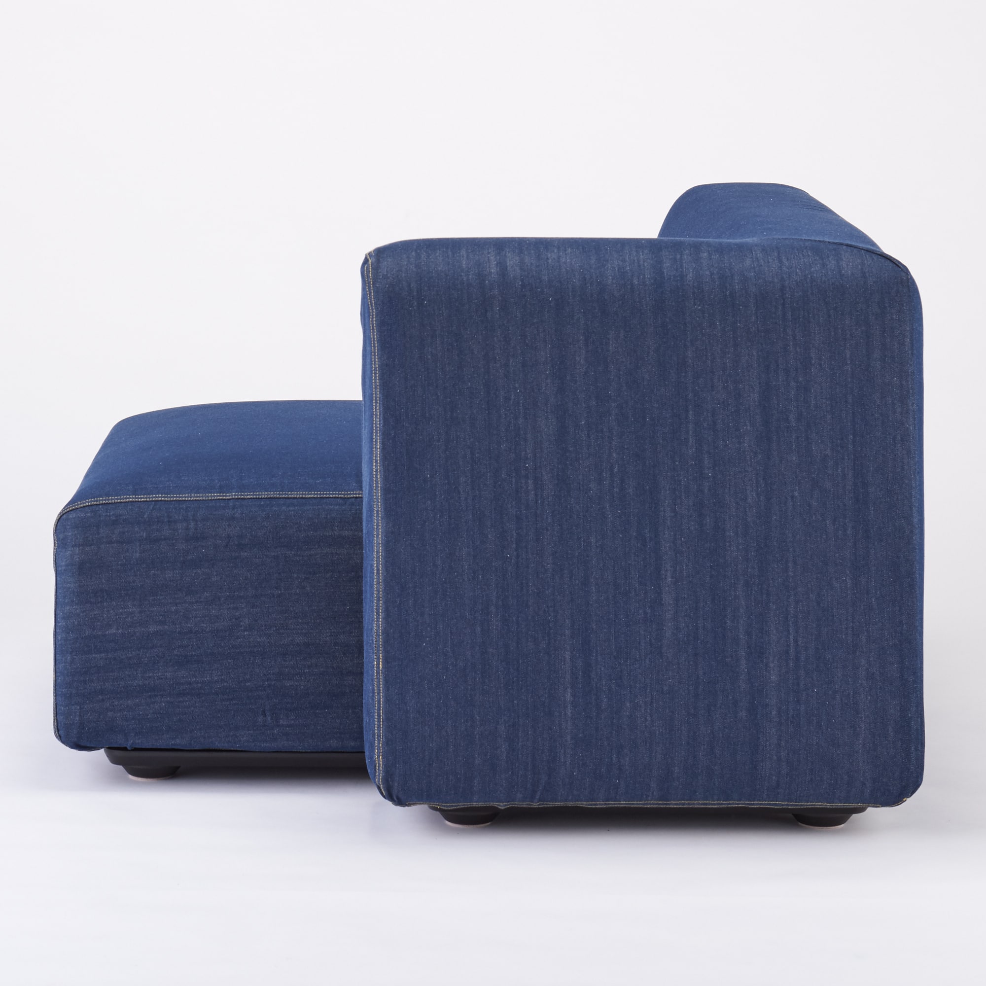 【カバー】綿デニムユニットソファ・ハーフアーム・大（左）用カバー／ネイビー