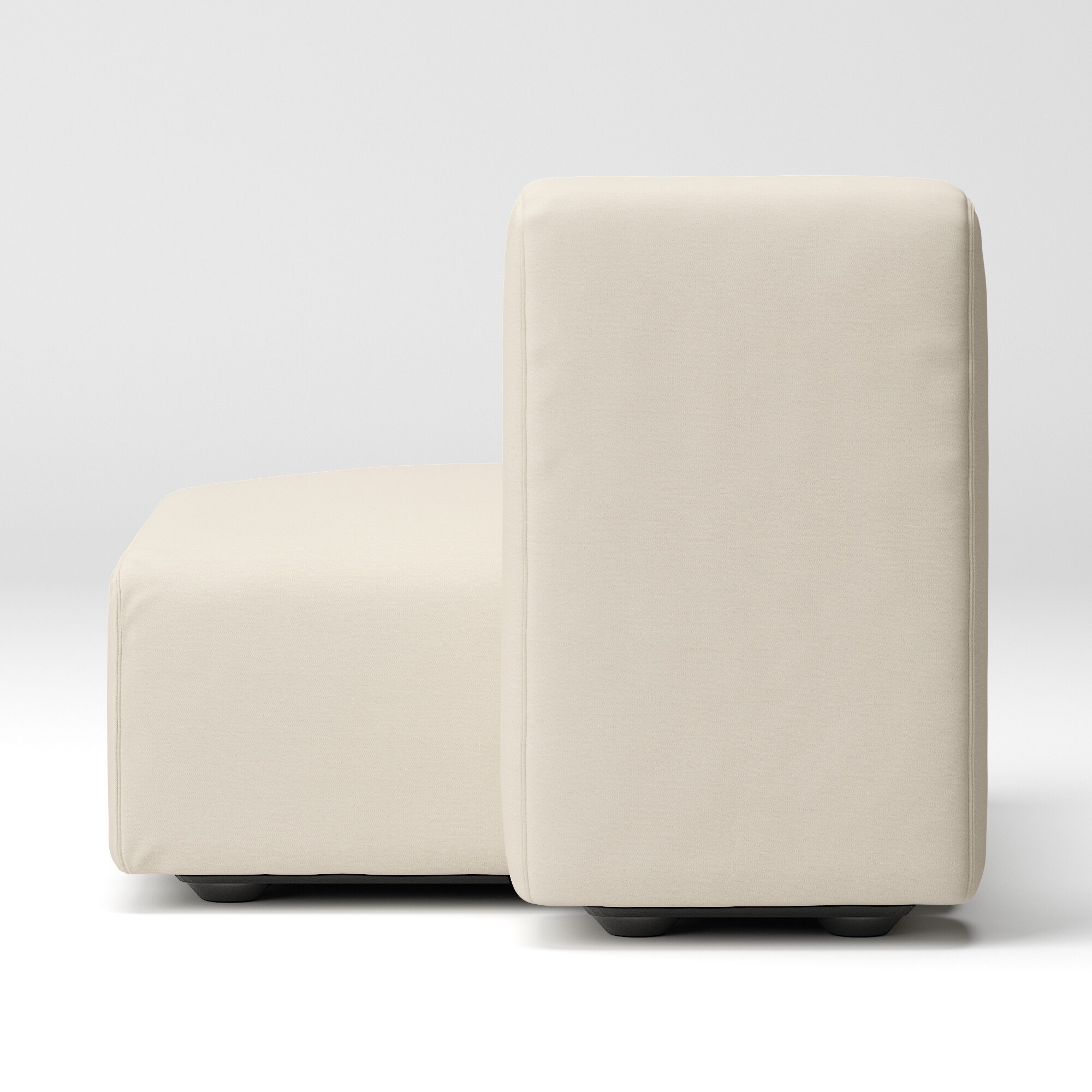 【カバー】洗いざらしの綿帆布ユニットソファ・ハーフバックレスト・大用カバー／生成