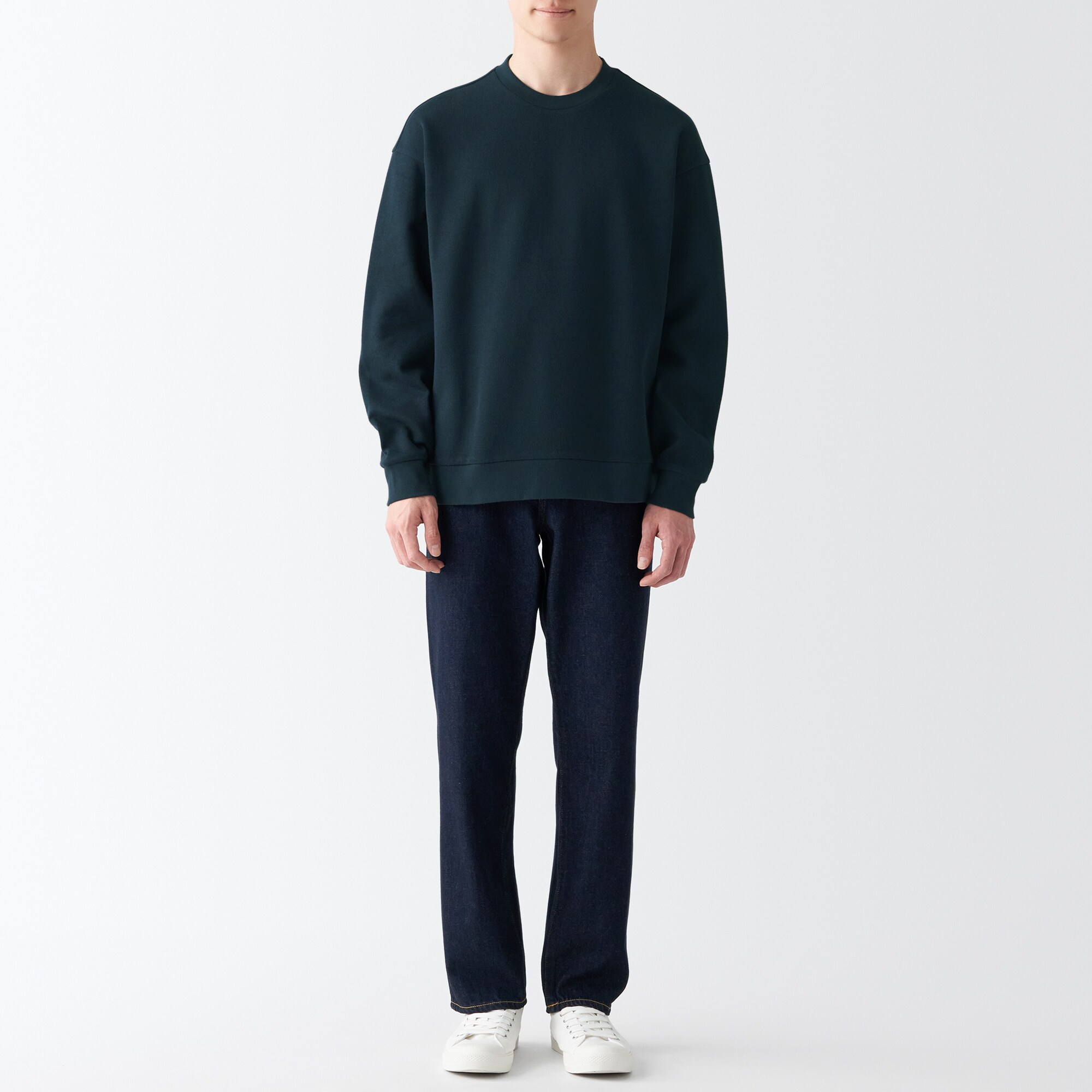 二重編みクルーネックプルオーバー