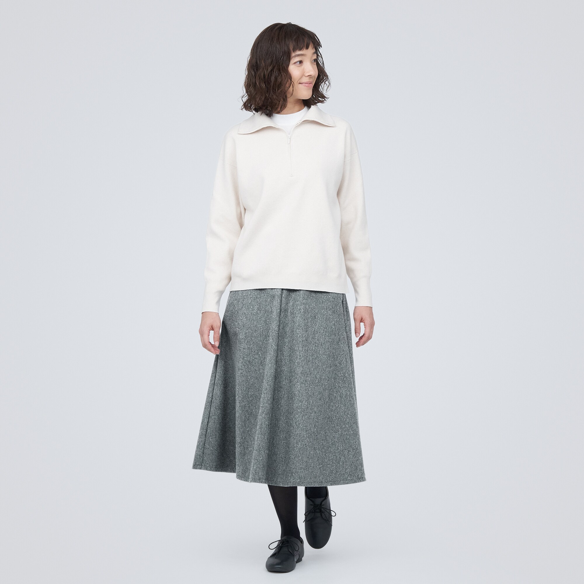 ストレッチ起毛フレアスカート