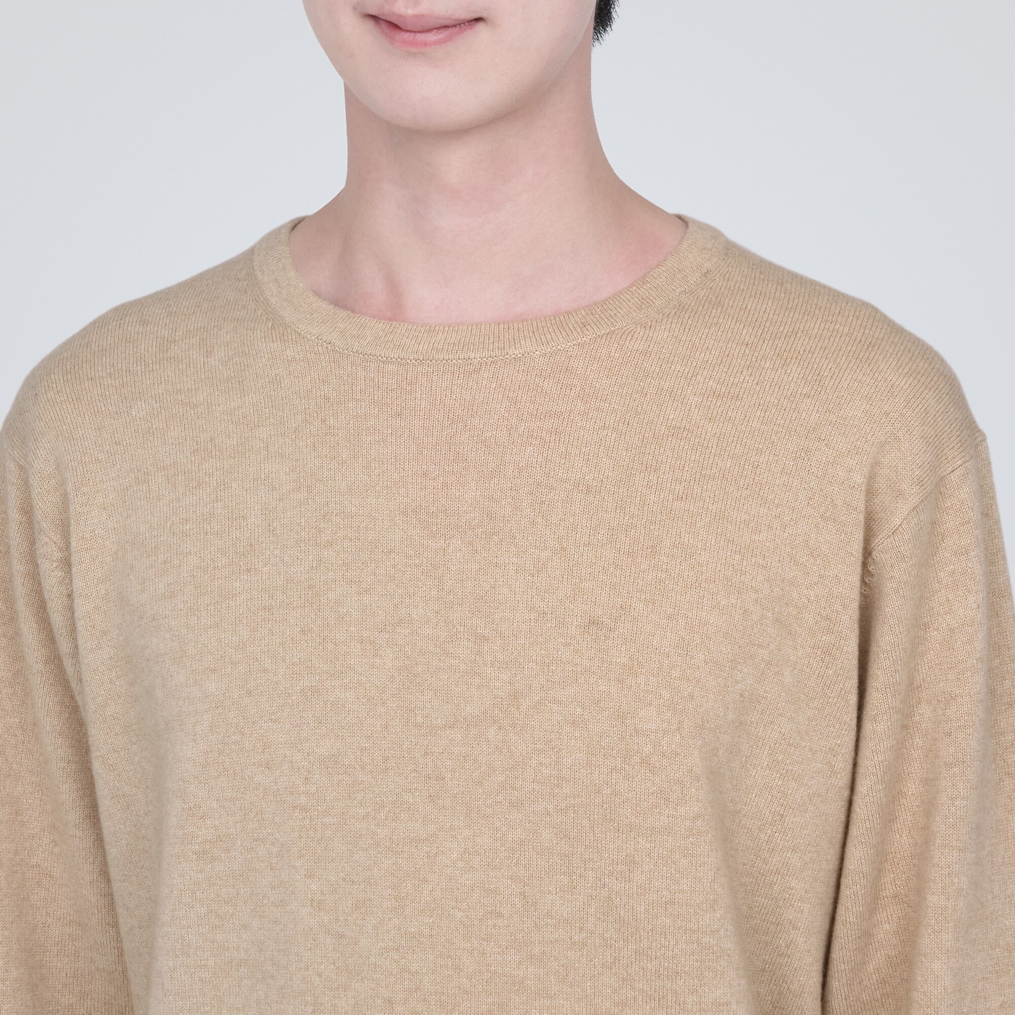 自然のまんまの色カシミヤクルーネックセーター（数量限定）