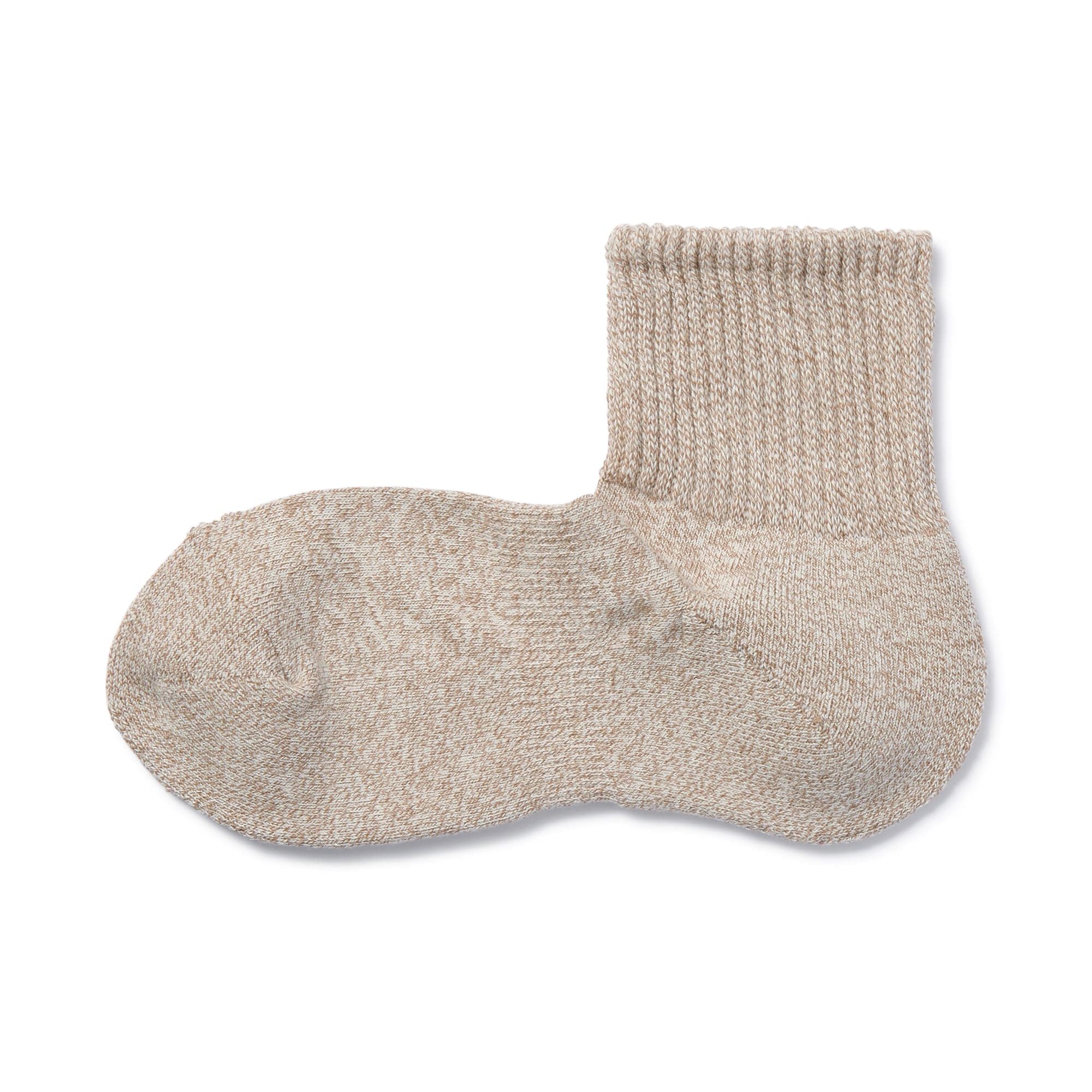 足なり直角　パイル編み　厚手ショート丈靴下（無地／紳士）