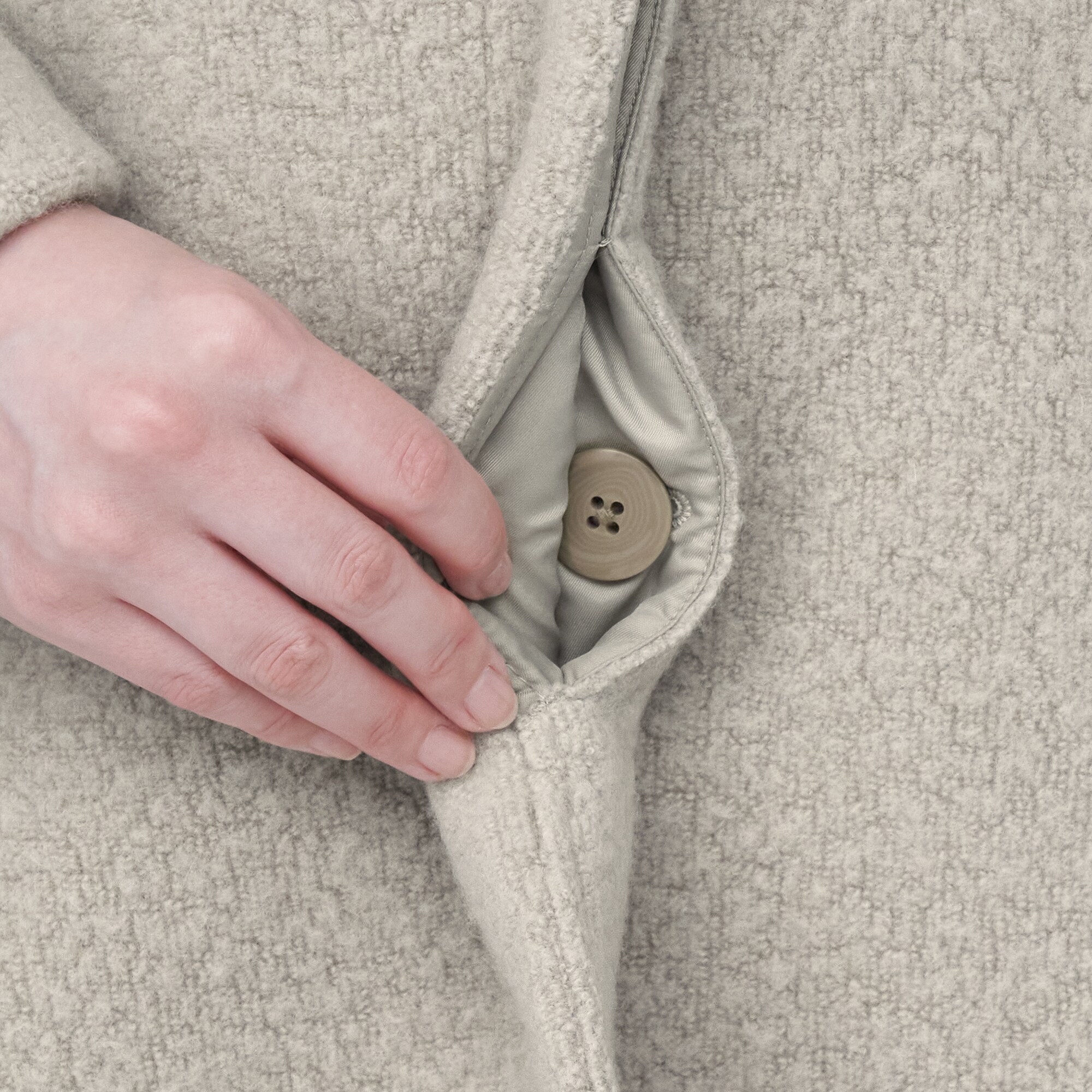 再生ウール混ボアコート（婦人）