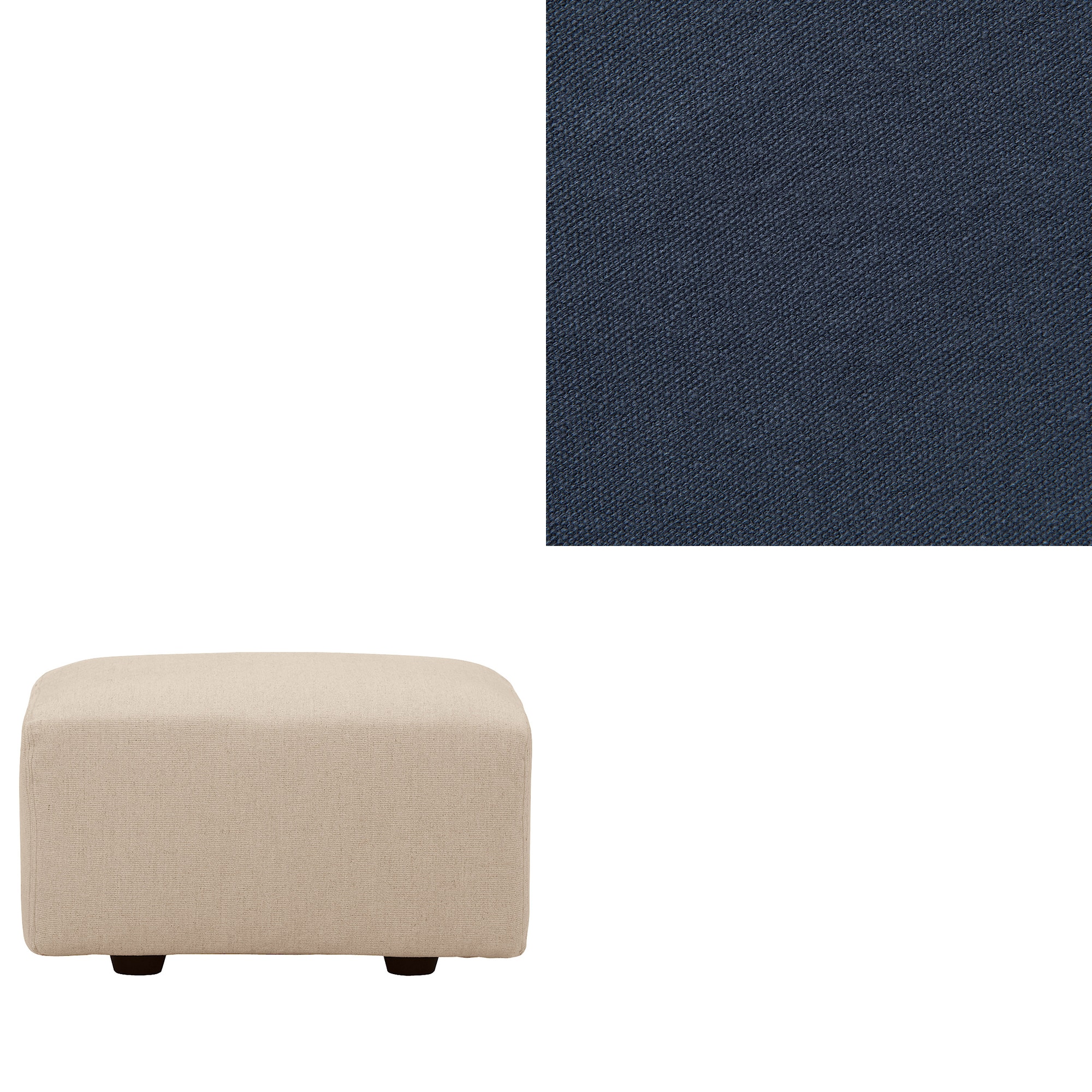 【カバー】洗いざらしの綿帆布ユニットソファオットマン・小用カバー／生成