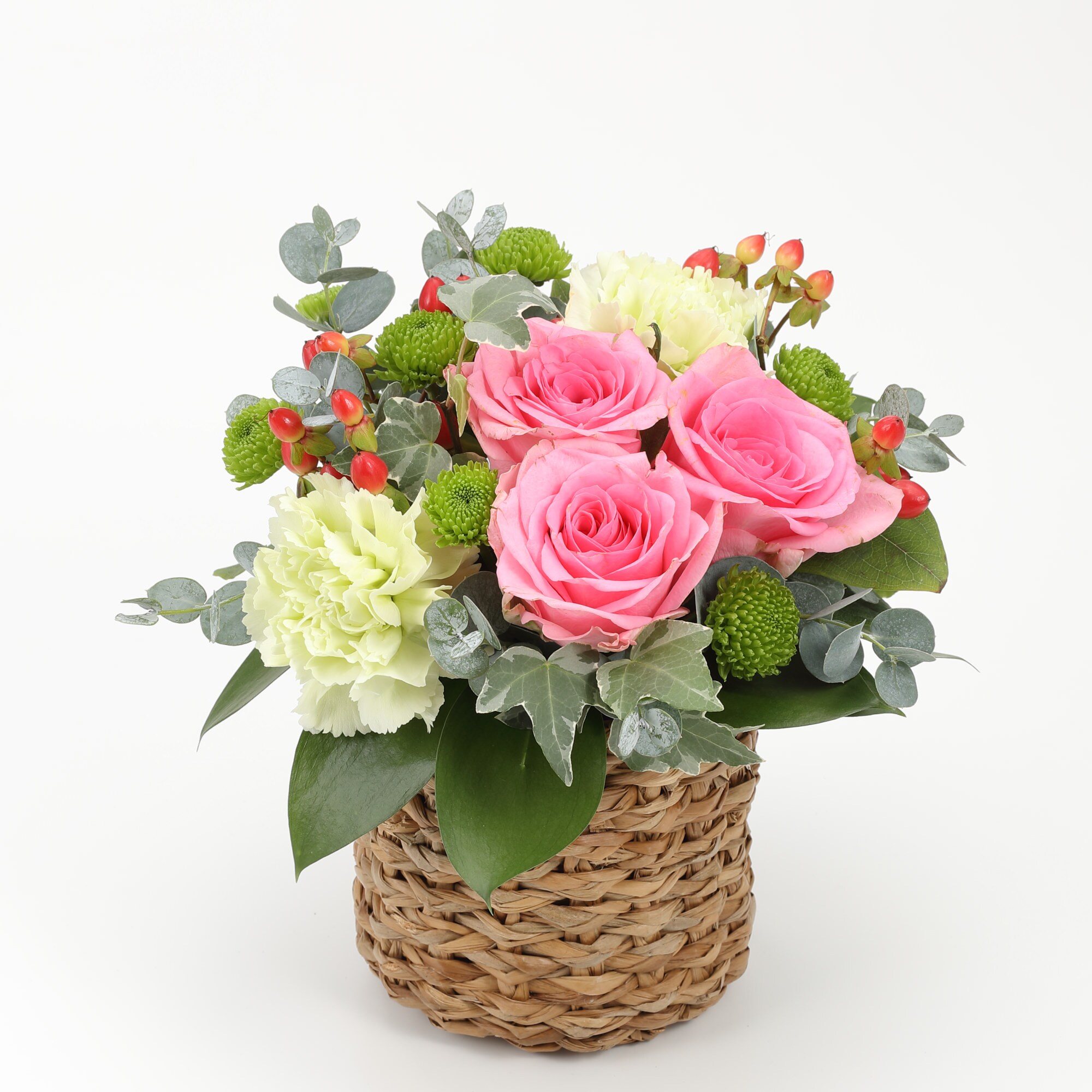 バラのアレンジ・Ｍ　ピンク