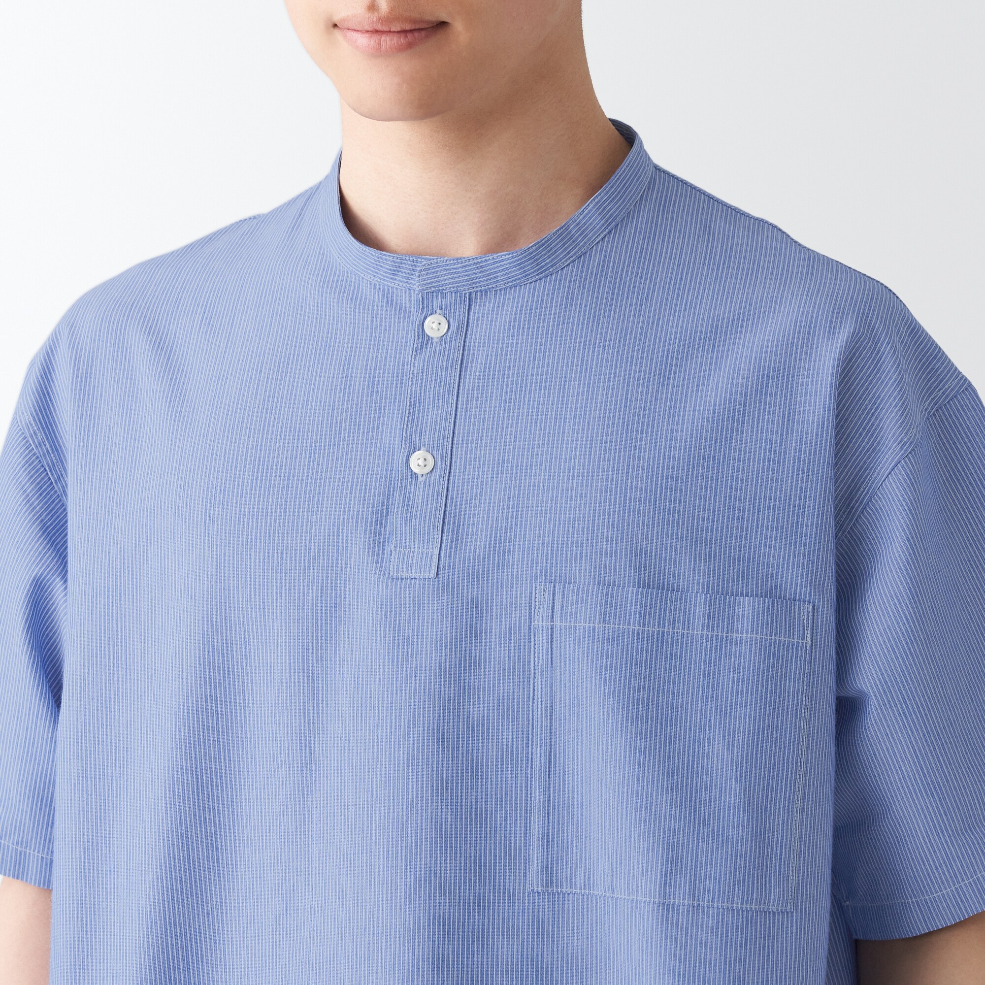 和紙混スタンドカラーシャツ（紳士）