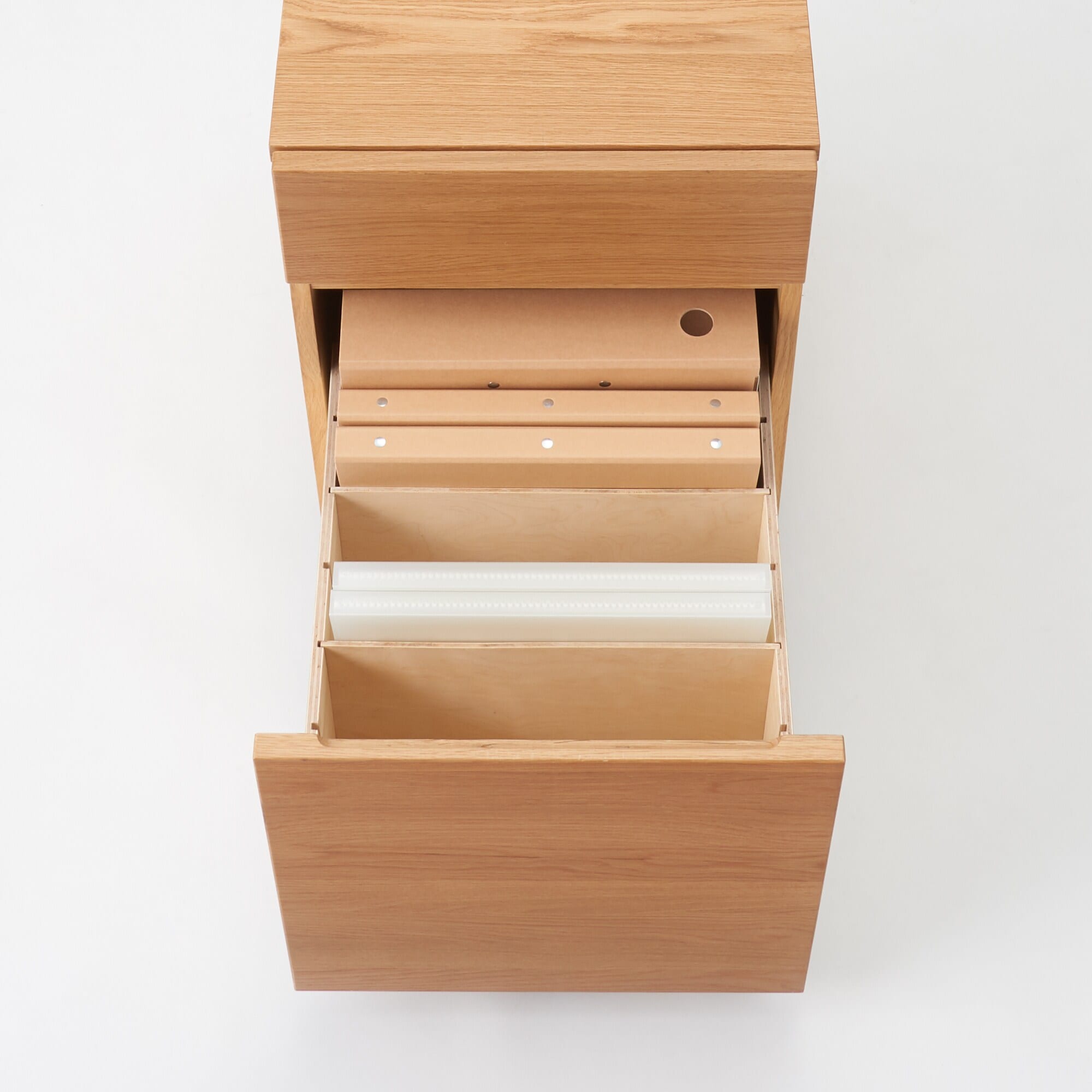 木製デスクキャビネット　オーク材突板