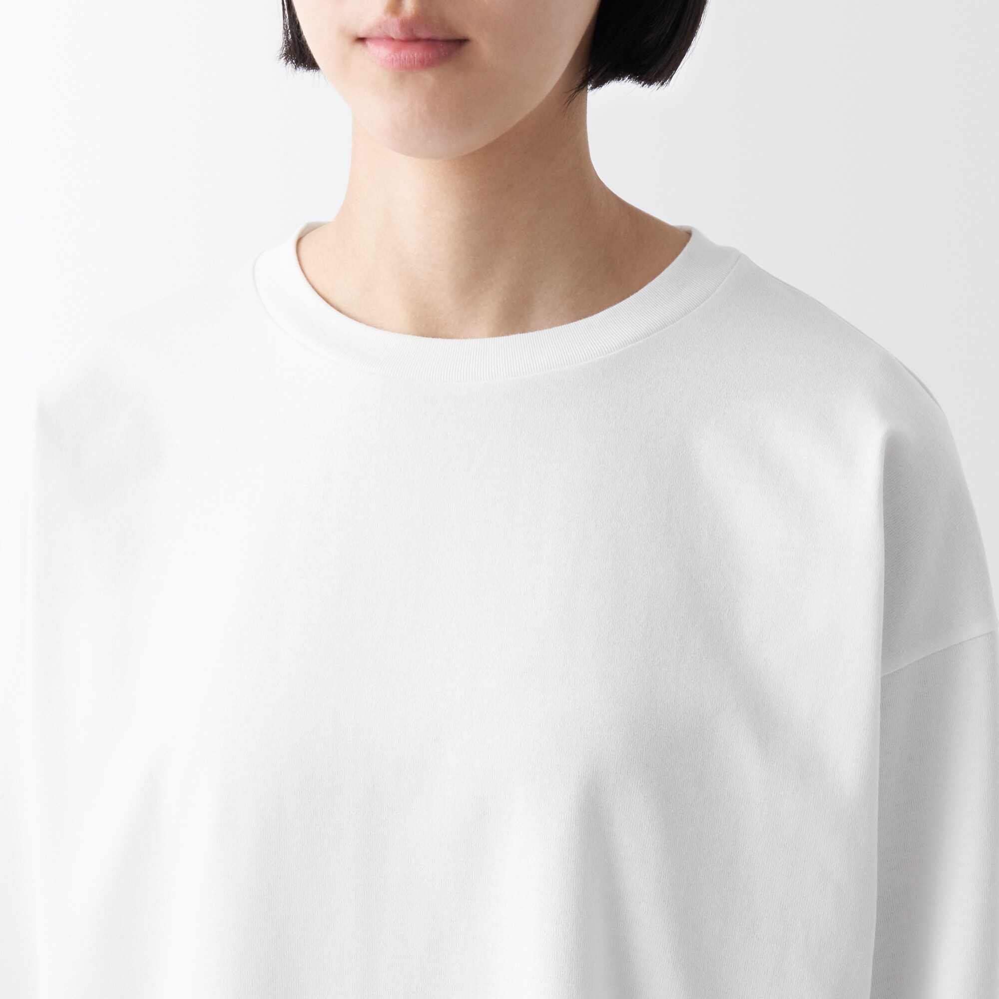 天竺編みクルーネック長袖Ｔシャツ